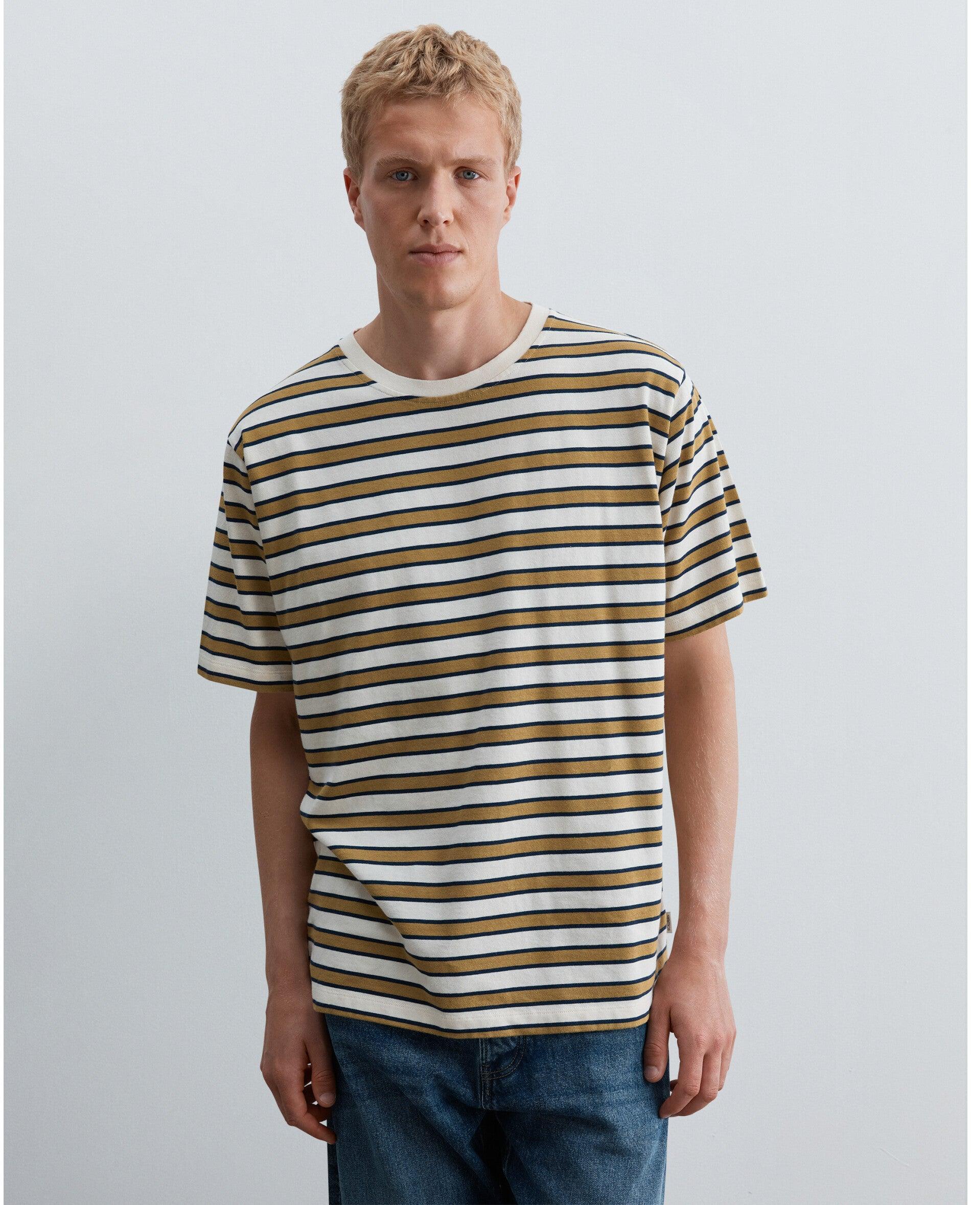 Camiseta de manga corta de hombre boxy fit a rayas - Scalpers - Caramelo Caramelo-1