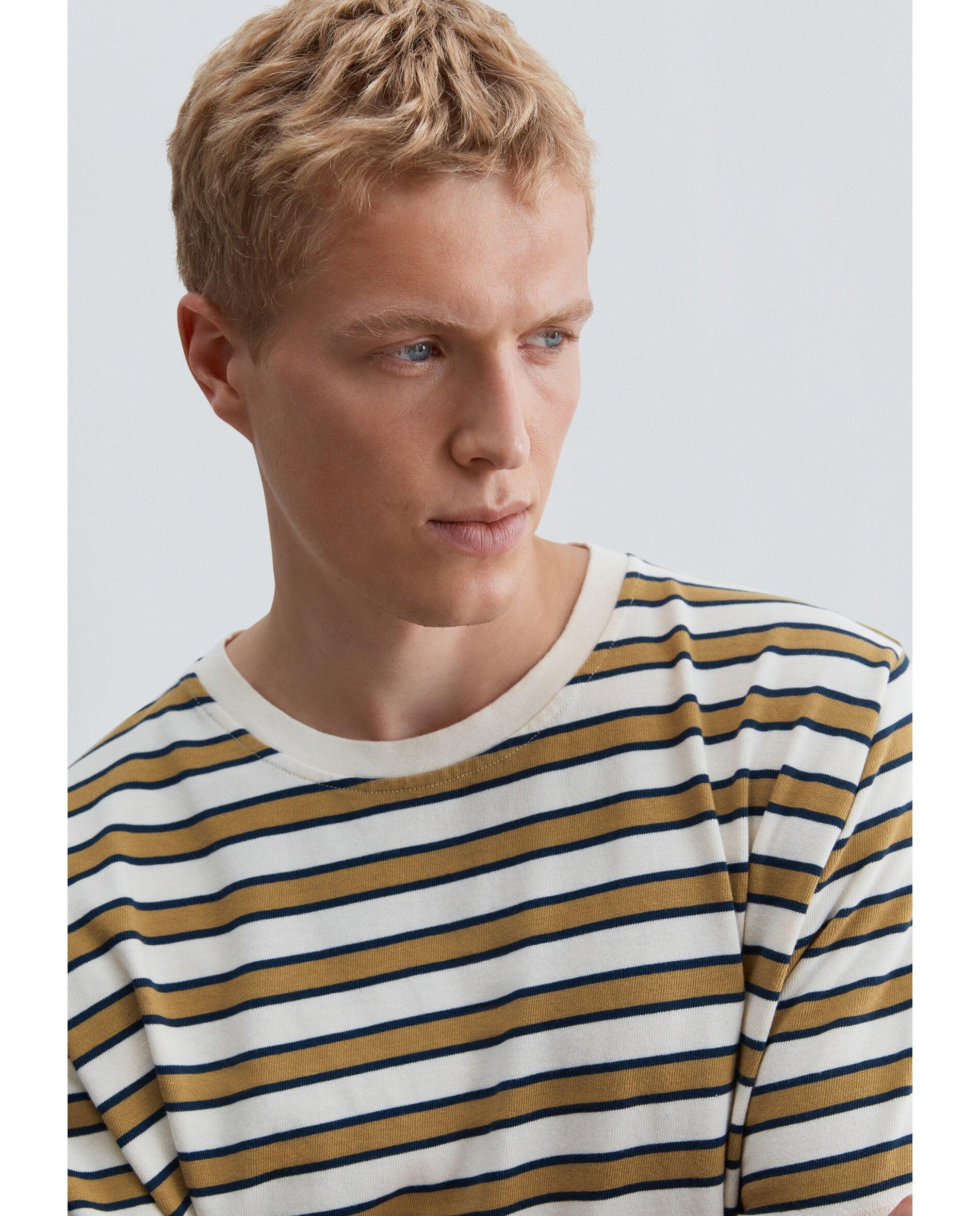 Camiseta de manga corta de hombre boxy fit a rayas - Scalpers - Caramelo Caramelo-4