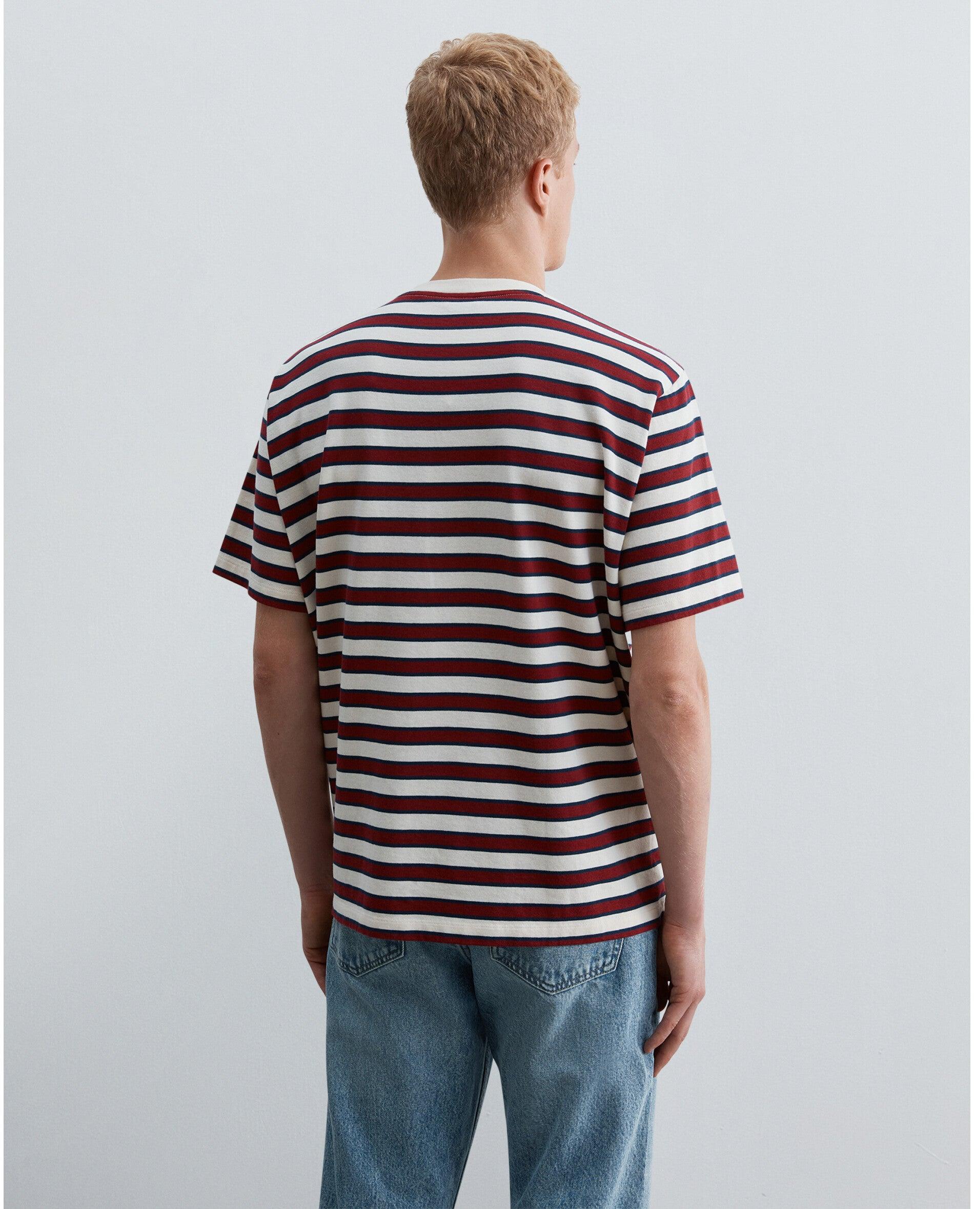 Camiseta de manga corta de hombre boxy fit a rayas - Scalpers - Rojo Rojo-2