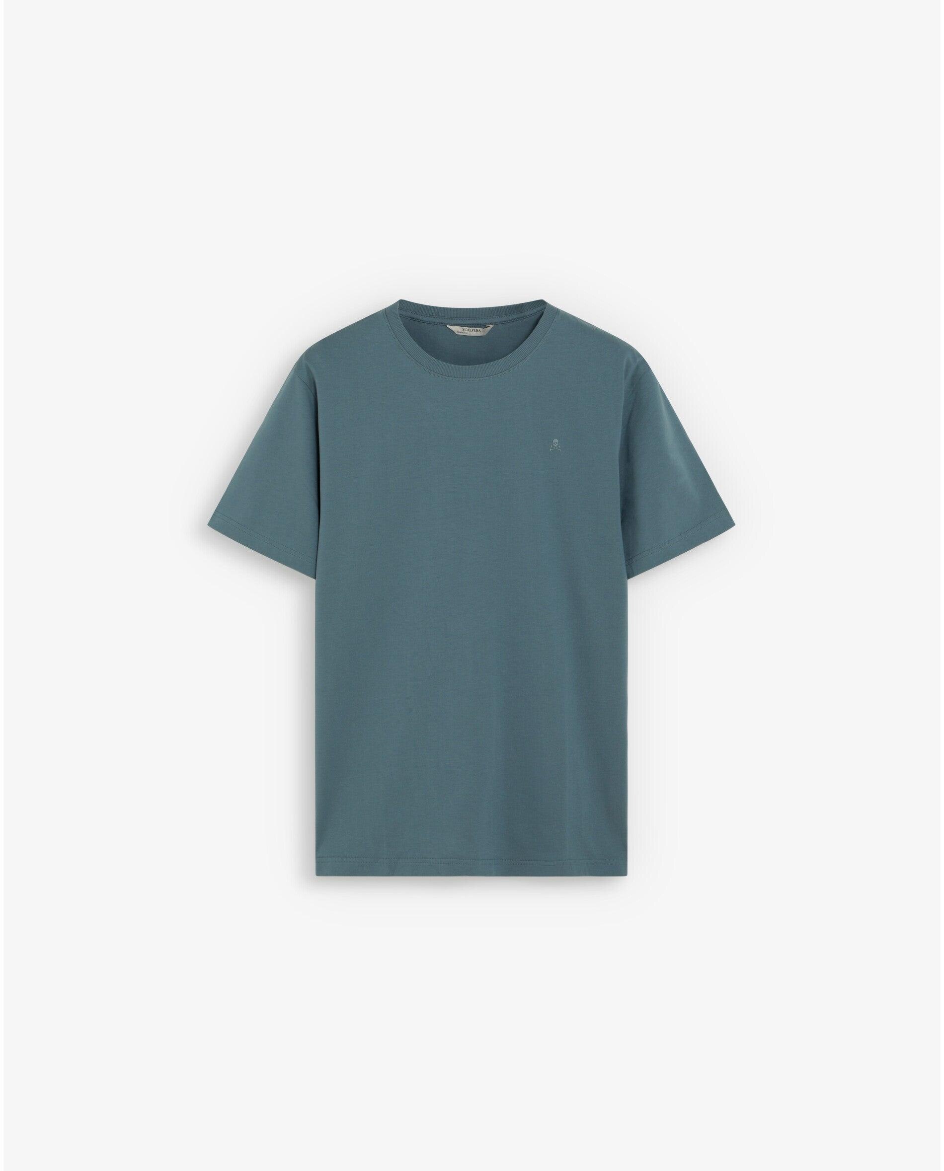 Camiseta de manga corta de hombre regular fit con estampado trasero - Scalpers - Esmeralda Azul Esmeralda Azul-1