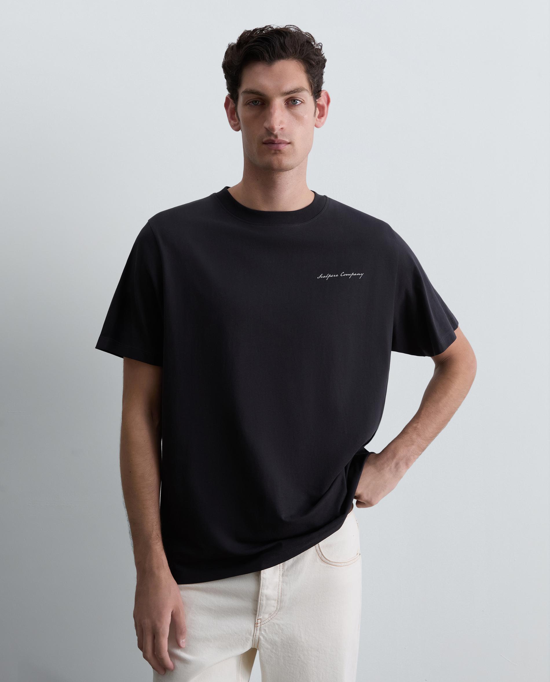 Camiseta de manga corta de hombre regular fit con estampado trasero - Scalpers - Antracita Antracita-1