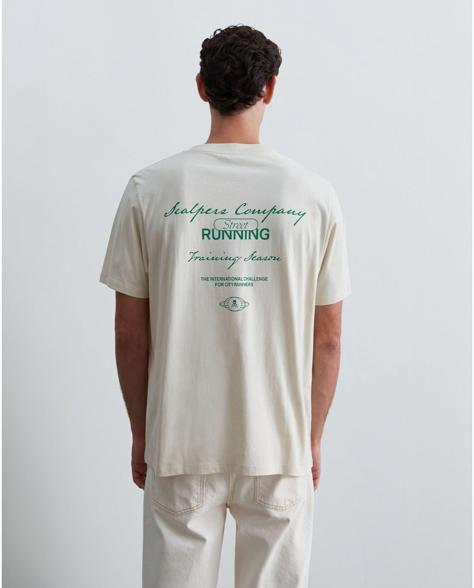 Camiseta de manga corta de hombre regular fit con estampado trasero - Scalpers - Crema Crema-2