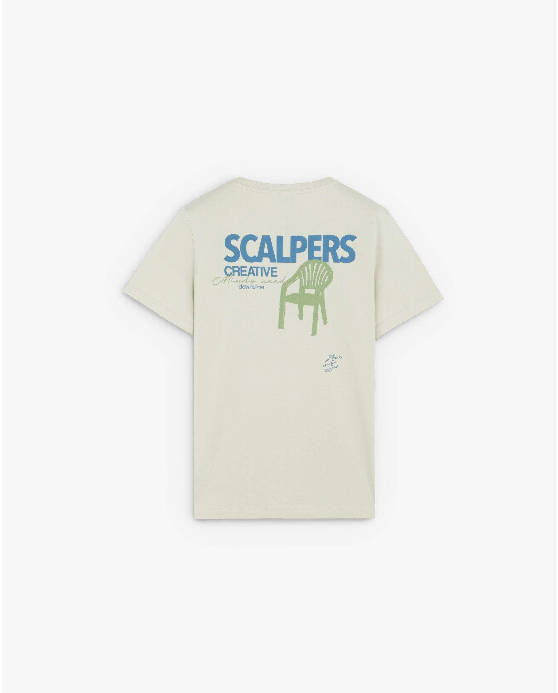 Camiseta de manga corta de hombre regular fit con estampado trasero - Scalpers - Verde menta Verde menta-5