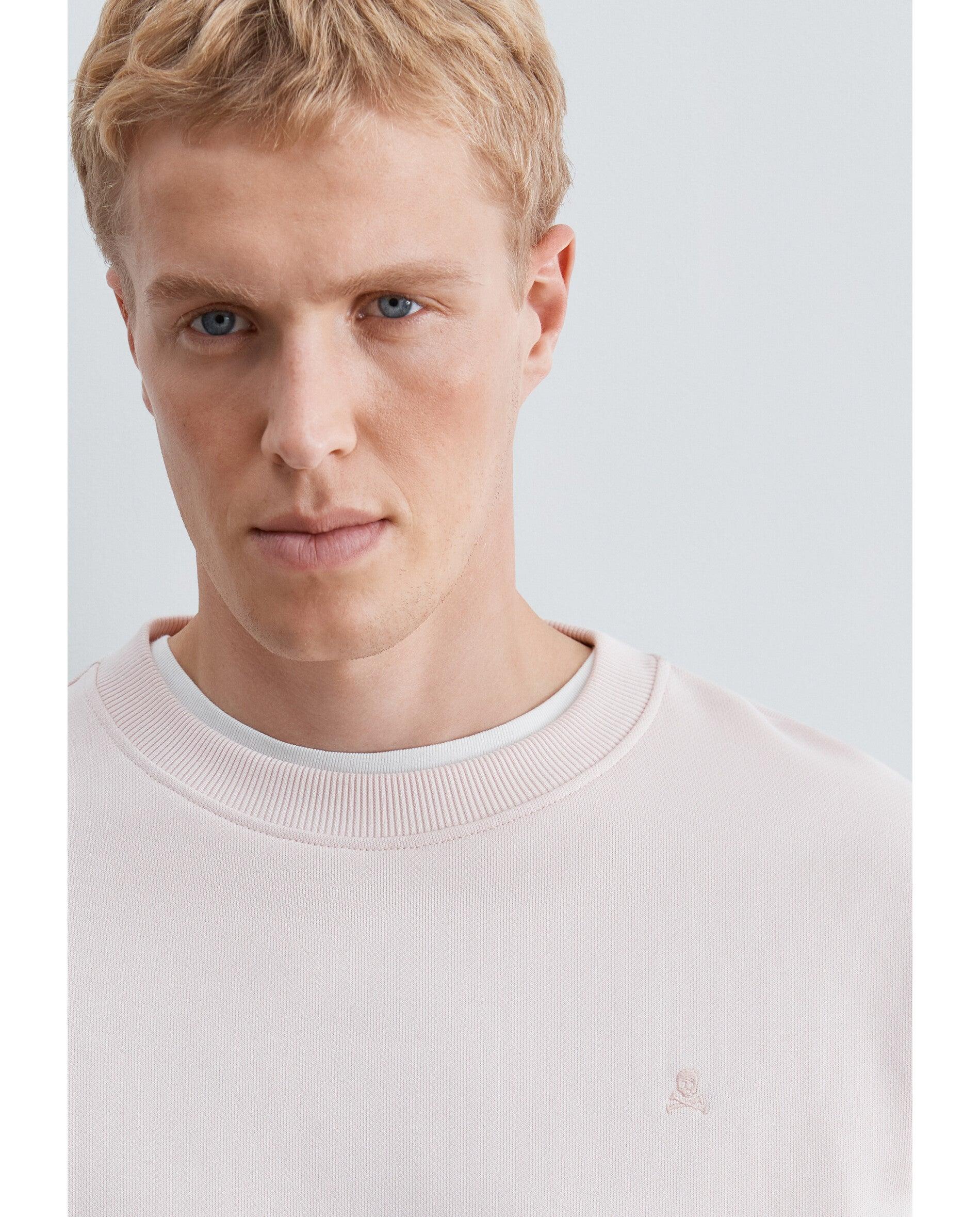 Sudadera de hombre regular fit con cuello redondo - Scalpers - Rosa claro Rosa claro-3