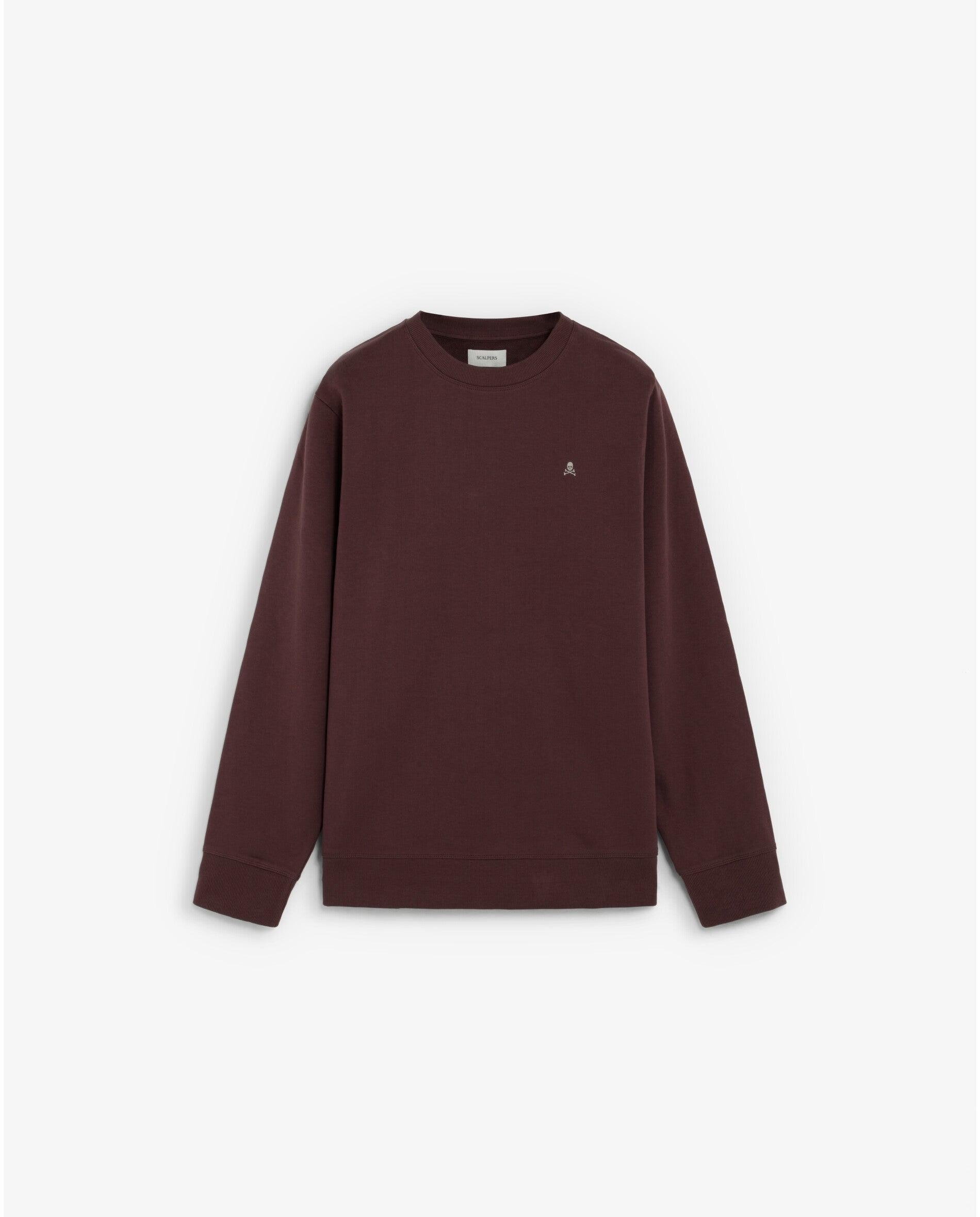 Sudadera de hombre regular fit con cuello redondo - Scalpers - Burdeos Burdeos-1