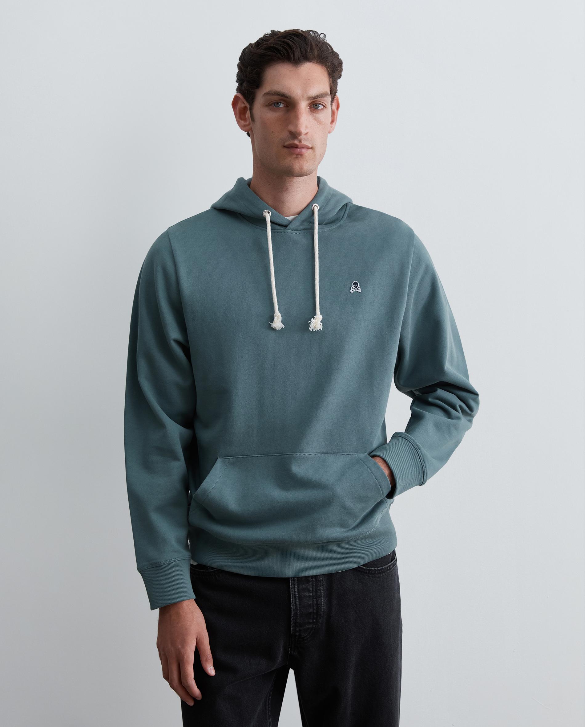 Sudadera con capucha de hombre regular fit con bolsillo canguro - Scalpers - Verde azulado Verde azulado-1