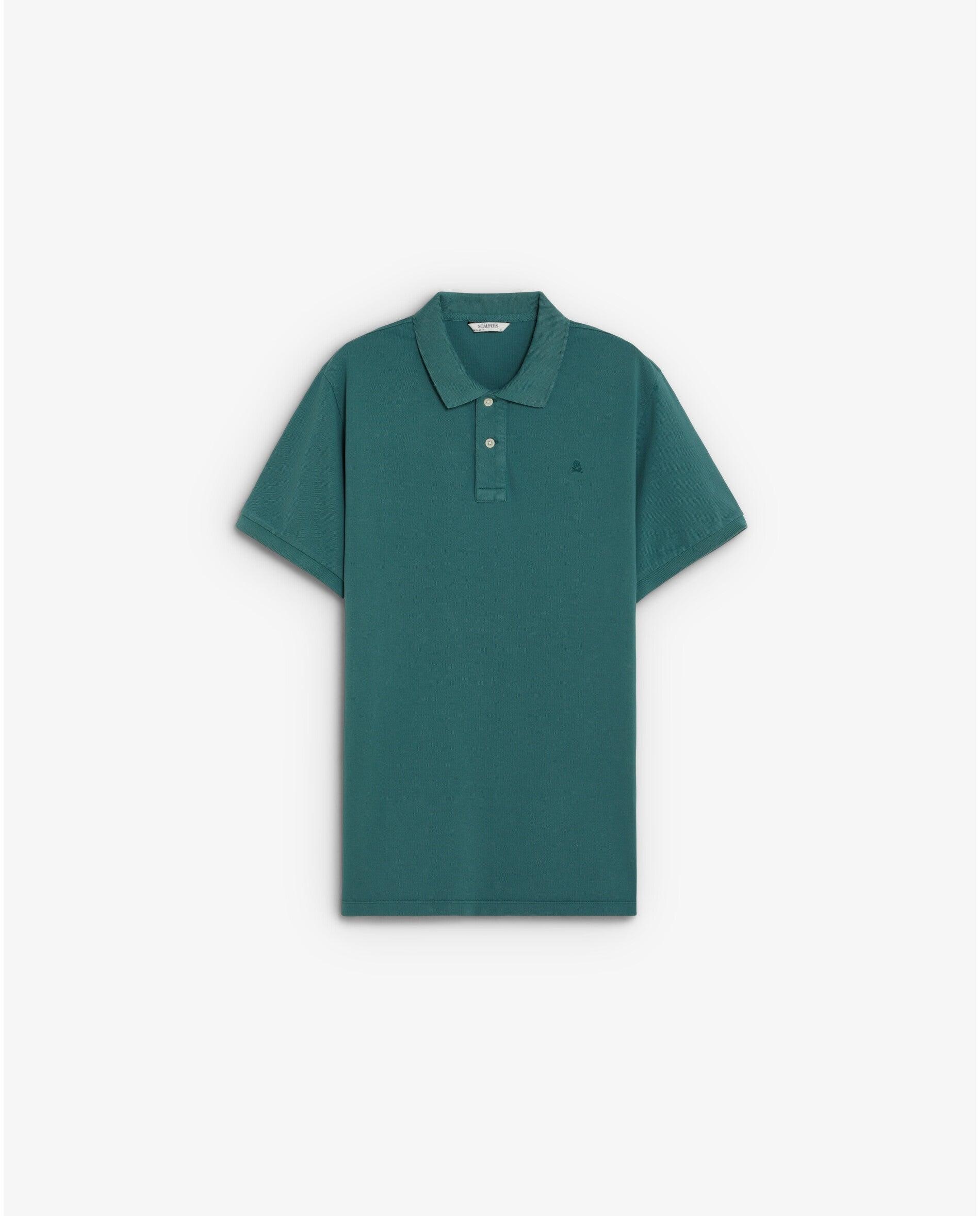 Polo piqué de manga corta de hombre regular fit - Scalpers - Verde morado Verde morado-1