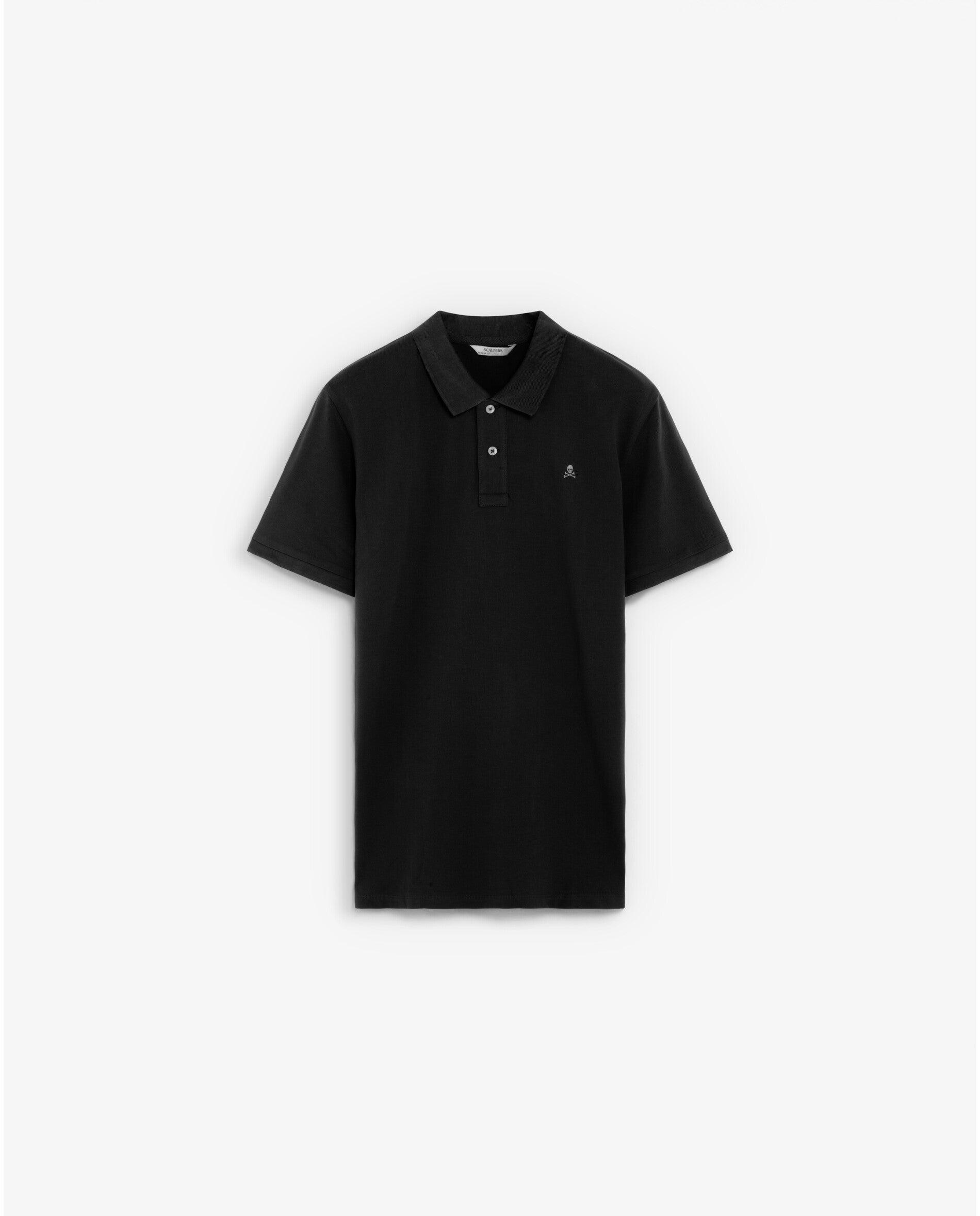 Polo piqué de manga corta de hombre regular fit efecto lavado - Scalpers - Antracita Antracita-1