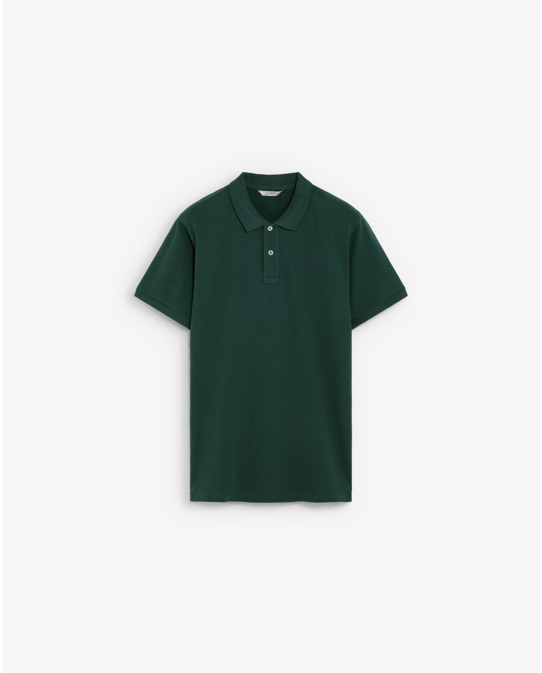 Imagen 0 de Polo piqué de manga corta de hombre regular fit efecto lavado Verde oscuro