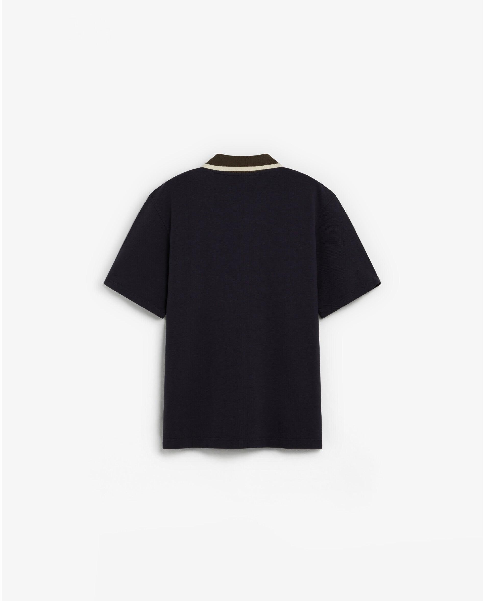 Cárdigan de hombre de manga corta con cuello polo - Scalpers - Azul marino Azul marino-2