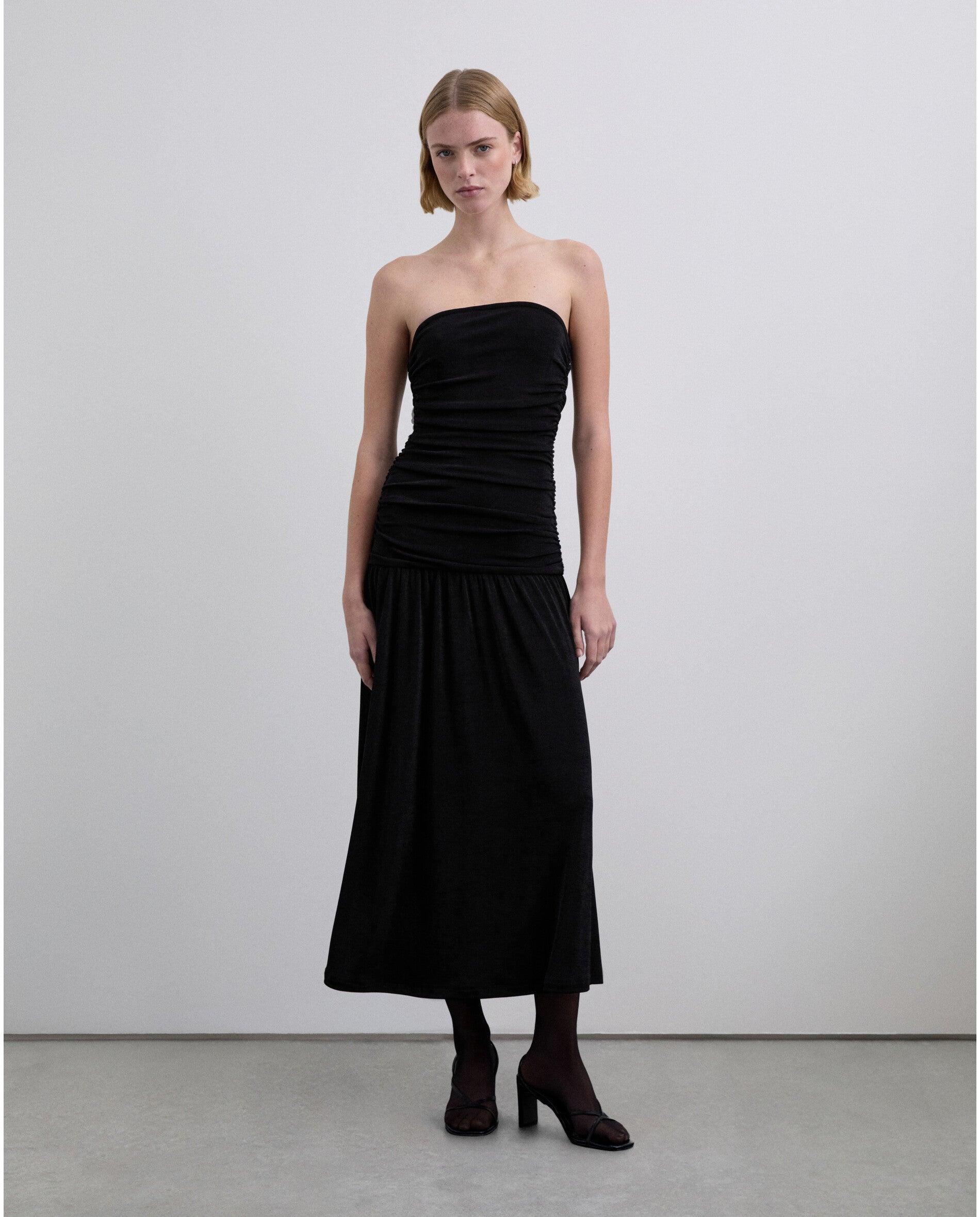 Scalpers - Vestido midi con detalle de frunces.