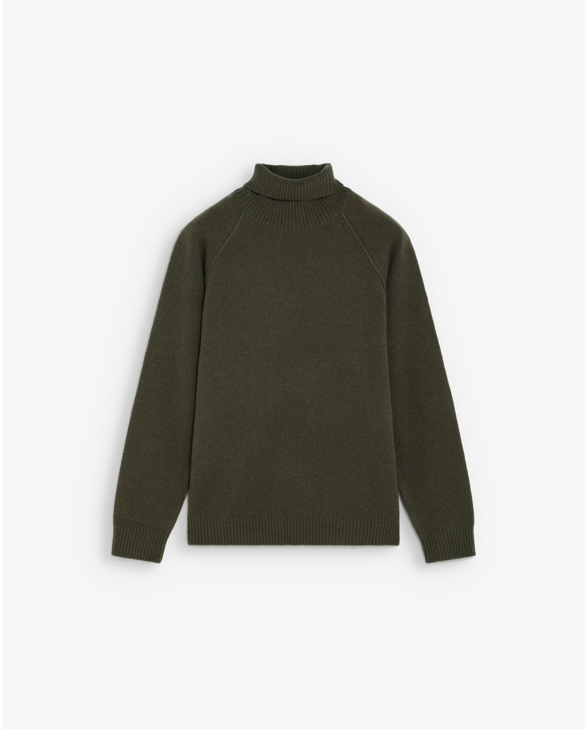 Jersey de hombre de lana con cuello alto - Scalpers - Verde militar Verde militar-1