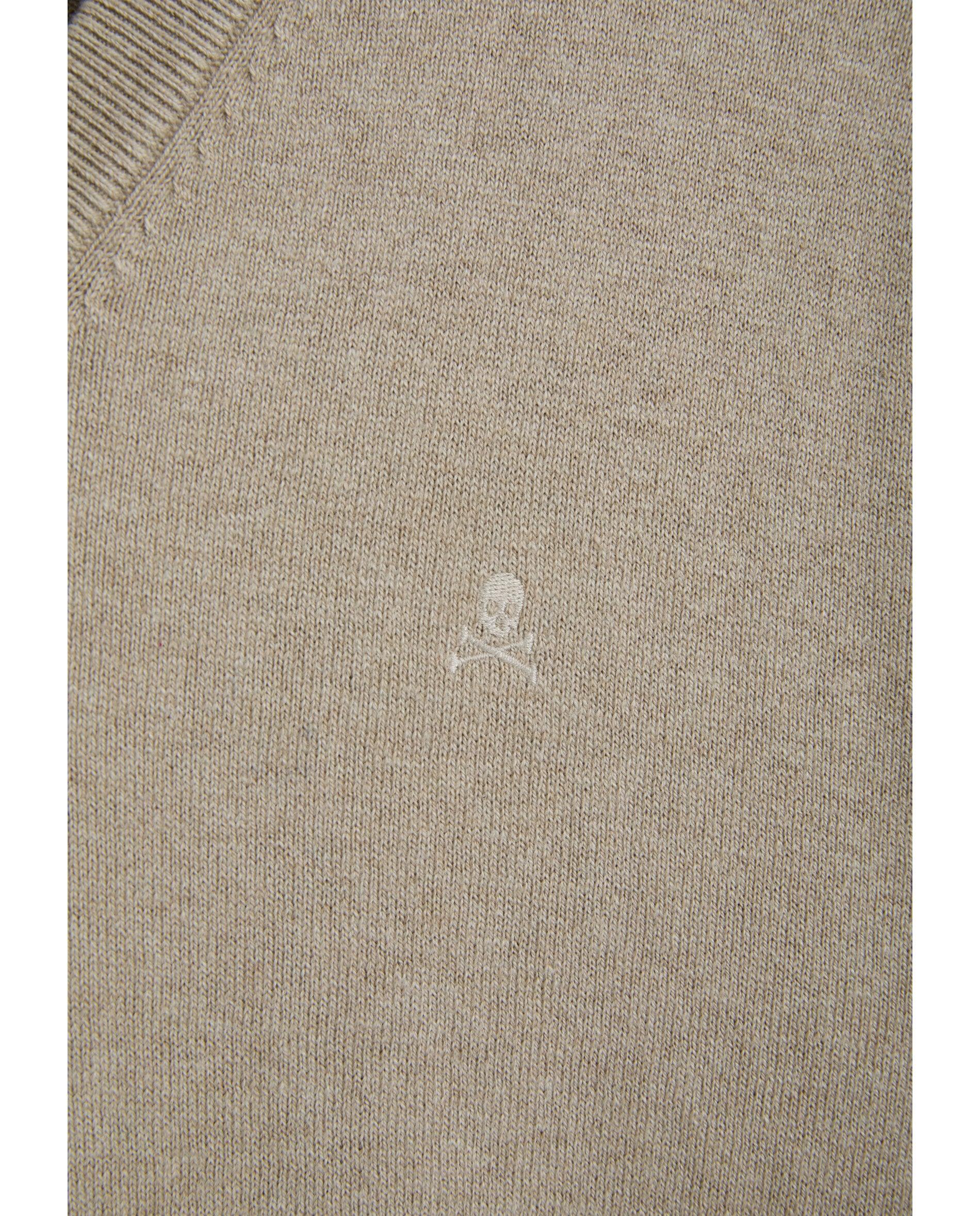 Jersey de hombre de cuello en pico con acabados acanalados - Scalpers - Beige Beige-4