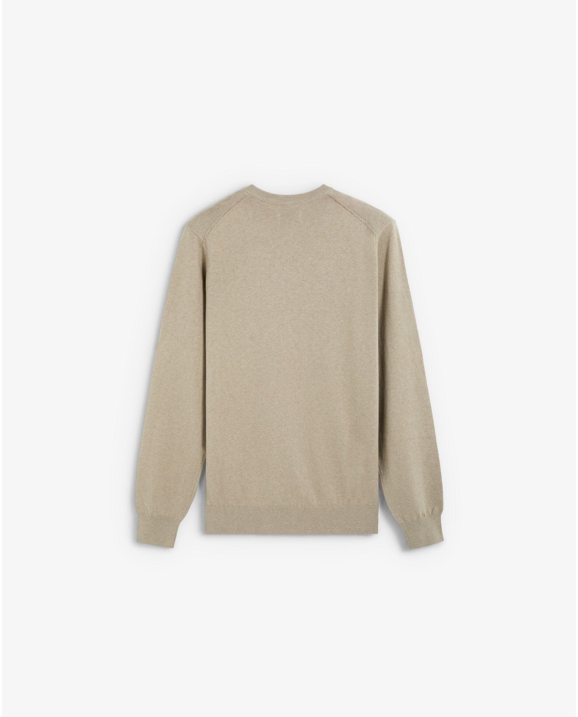 Jersey de hombre de cuello en pico con acabados acanalados - Scalpers - Beige Beige-6