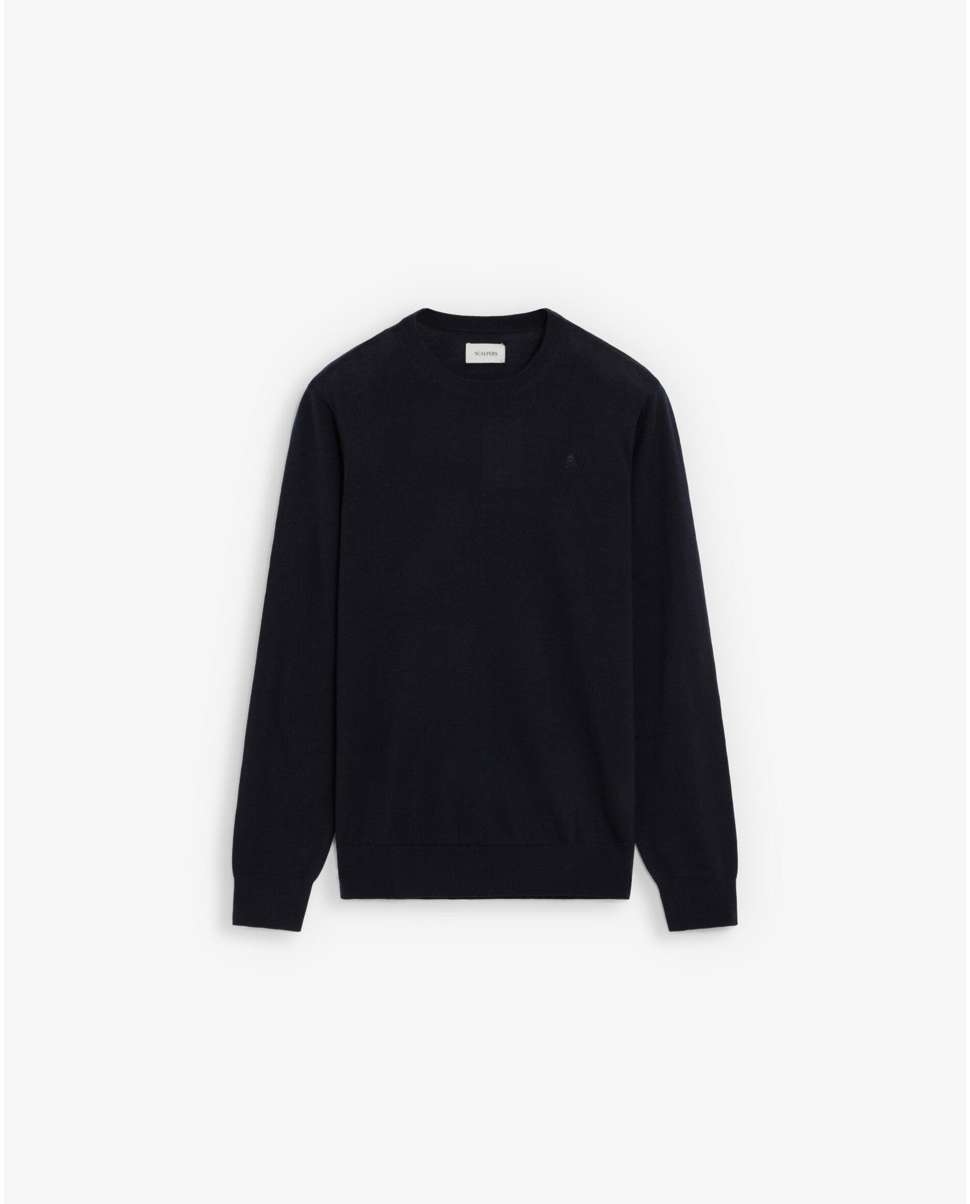 Imagen 0 de Jersey de hombre de lana merino con cuello redondo Navy