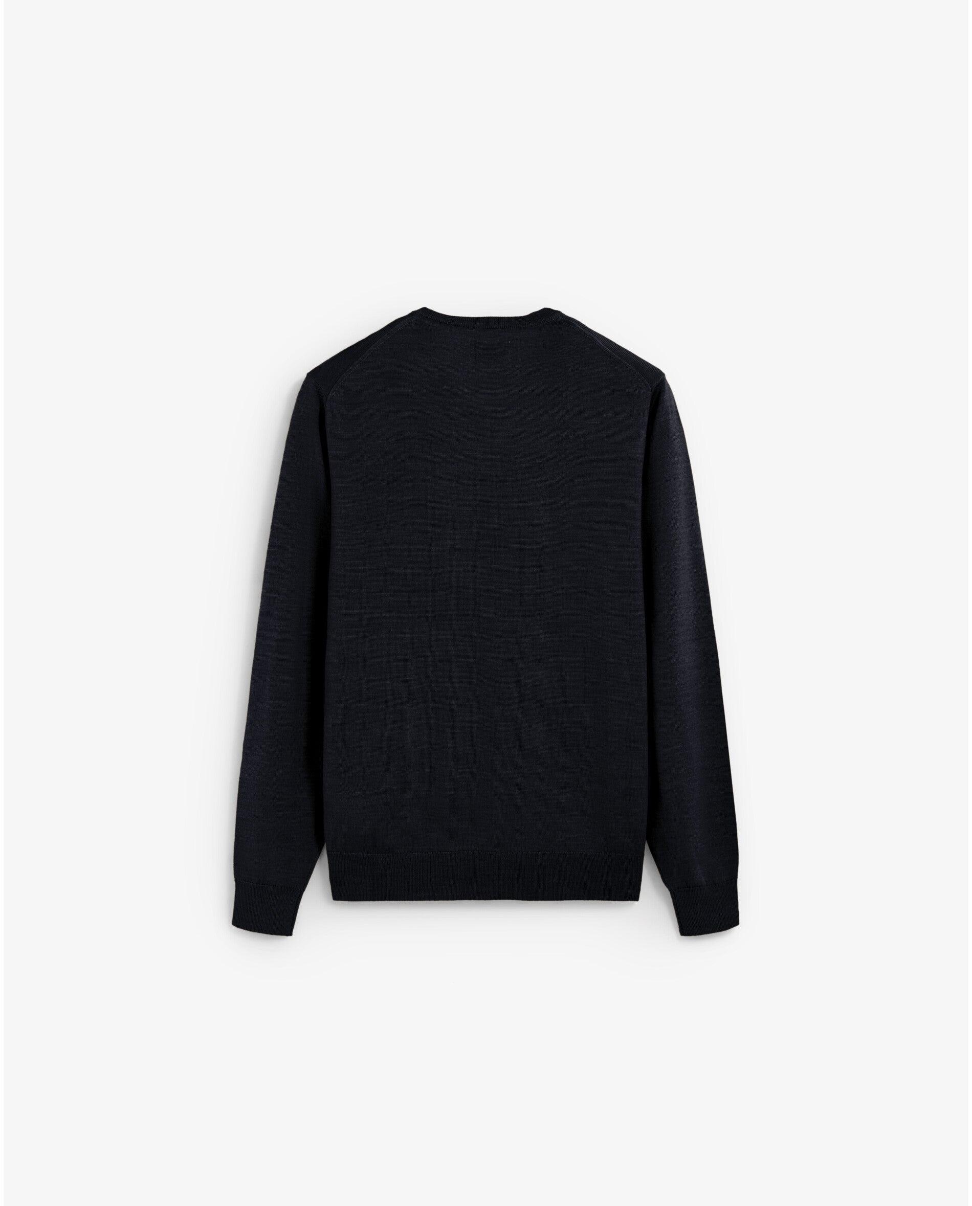 Jersey de hombre de lana merino con cuello de pico - Scalpers - Navy Navy-3