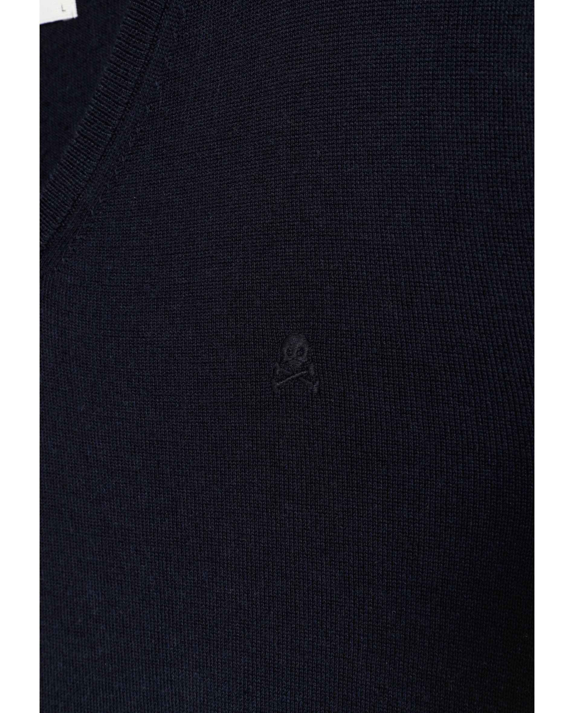 Jersey de hombre de lana merino con cuello de pico - Scalpers - Navy Navy-2