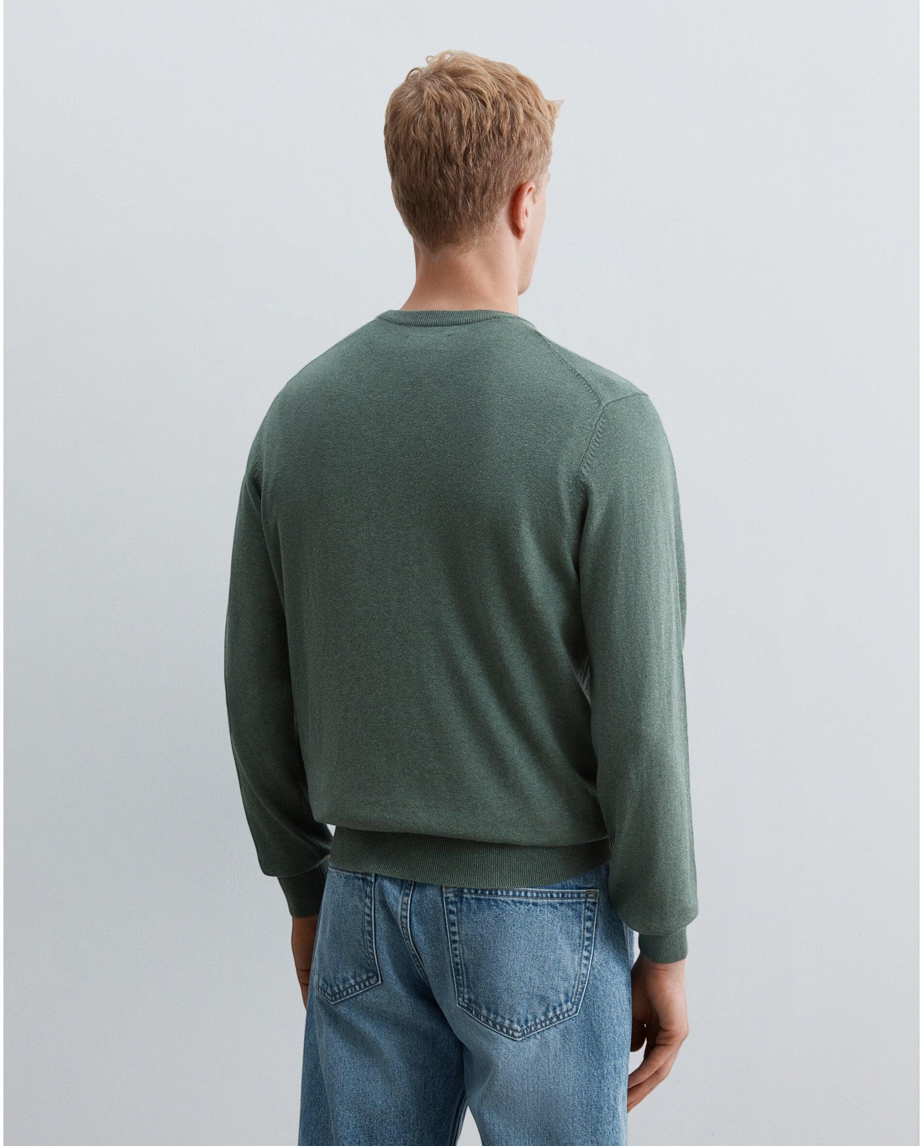 Imagen 3 de Jersey de hombre de punto con cuello redondo y acabados en rib - Scalpers - Verde Verde