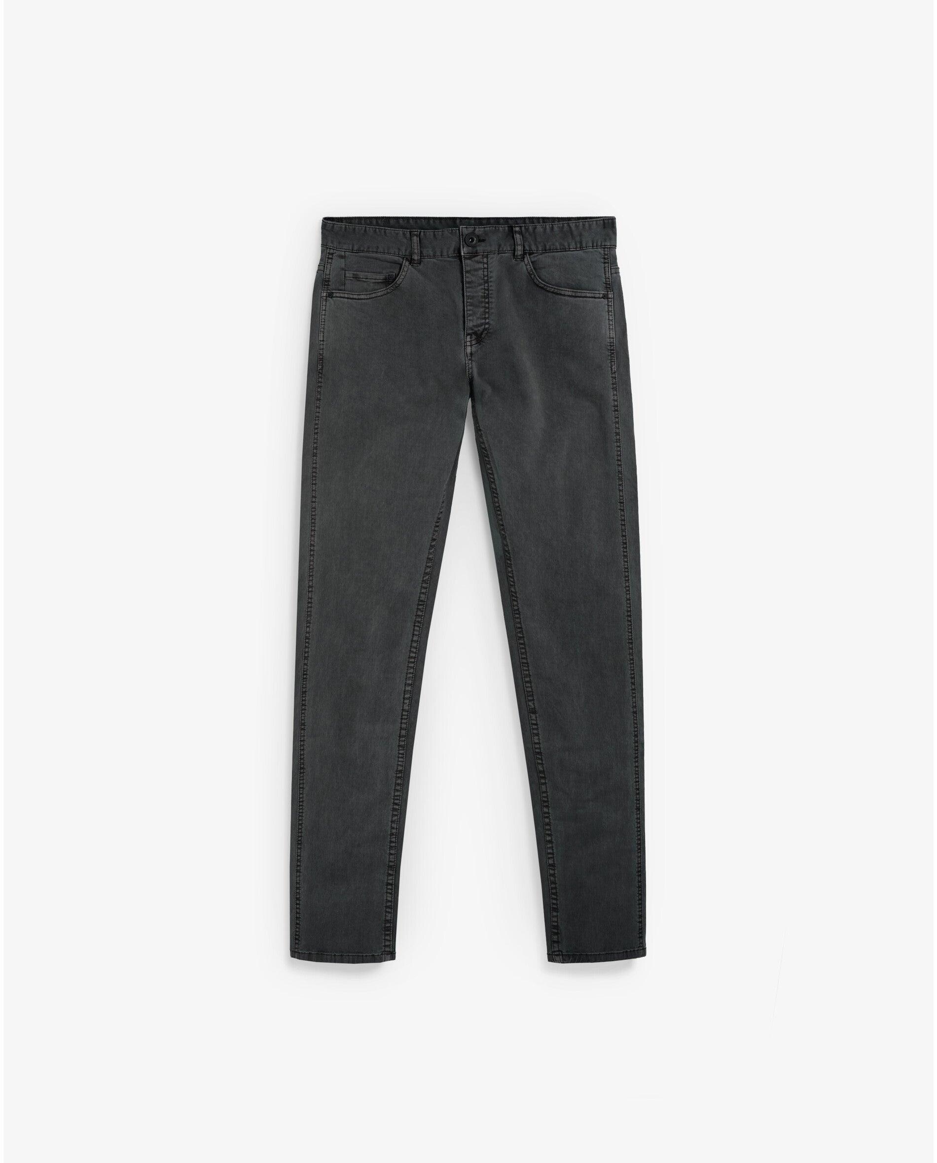 Pantalón cinco bolsillos de hombre con trabillas y cierre de cremallera y botón - Scalpers - Gris Gris-1