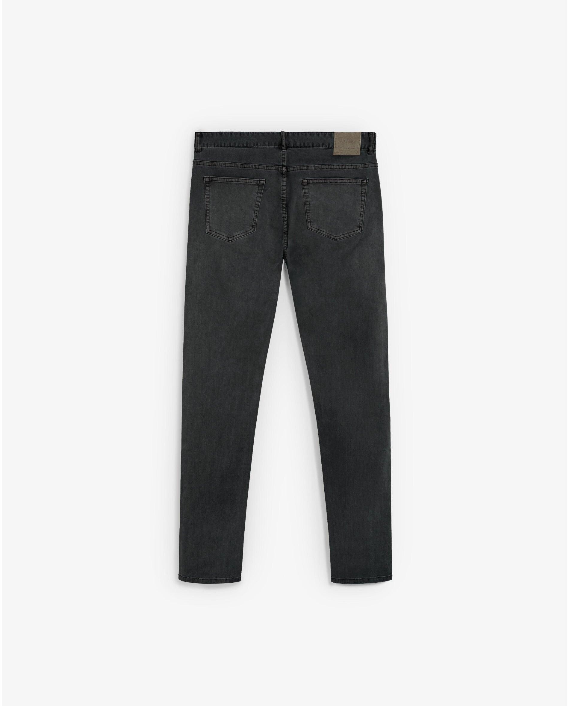 Pantalón cinco bolsillos de hombre con trabillas y cierre de cremallera y botón - Scalpers - Gris Gris-2