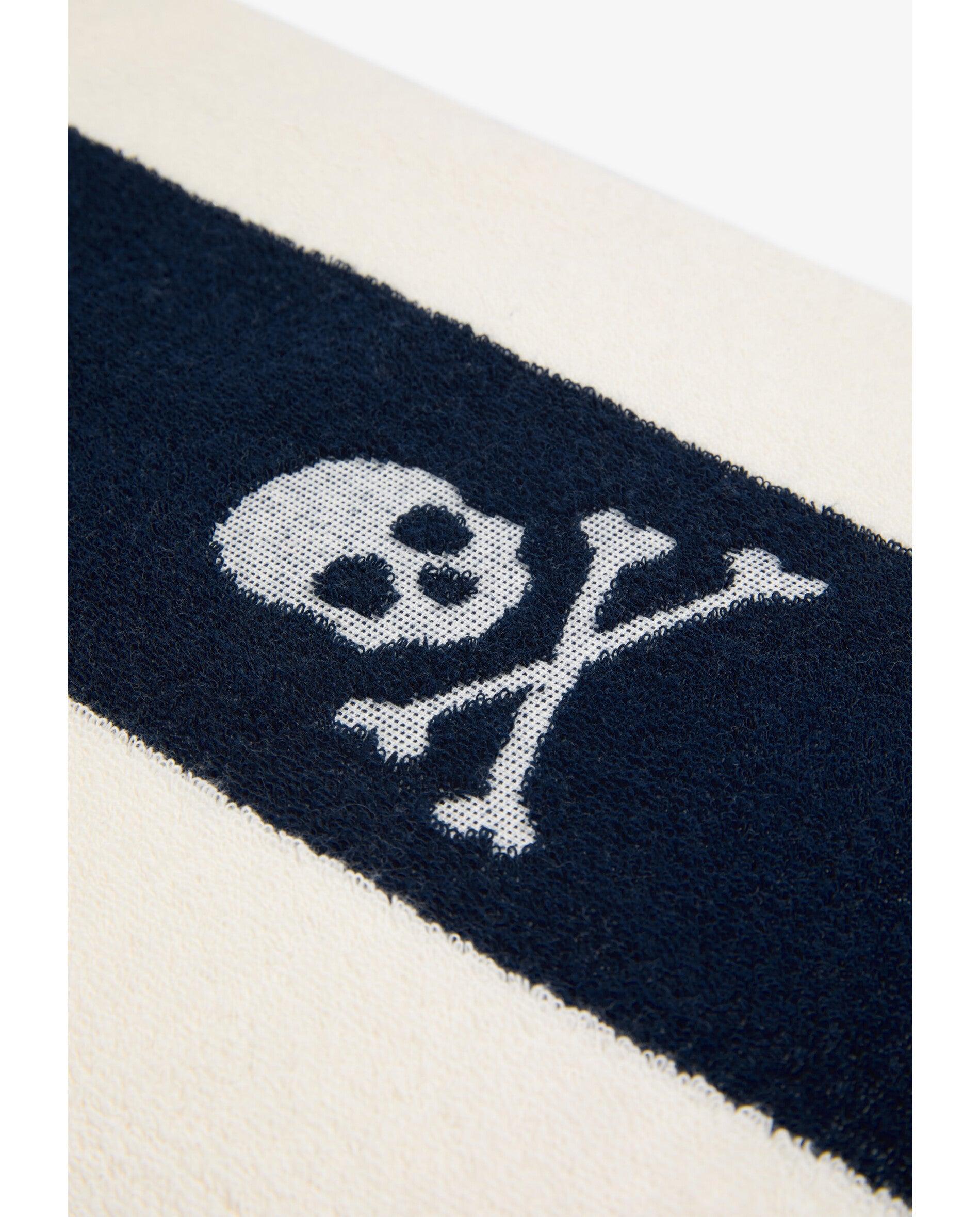 Toalla de playa de mujer a rayas de algodón - Navy Talla única Navy-4