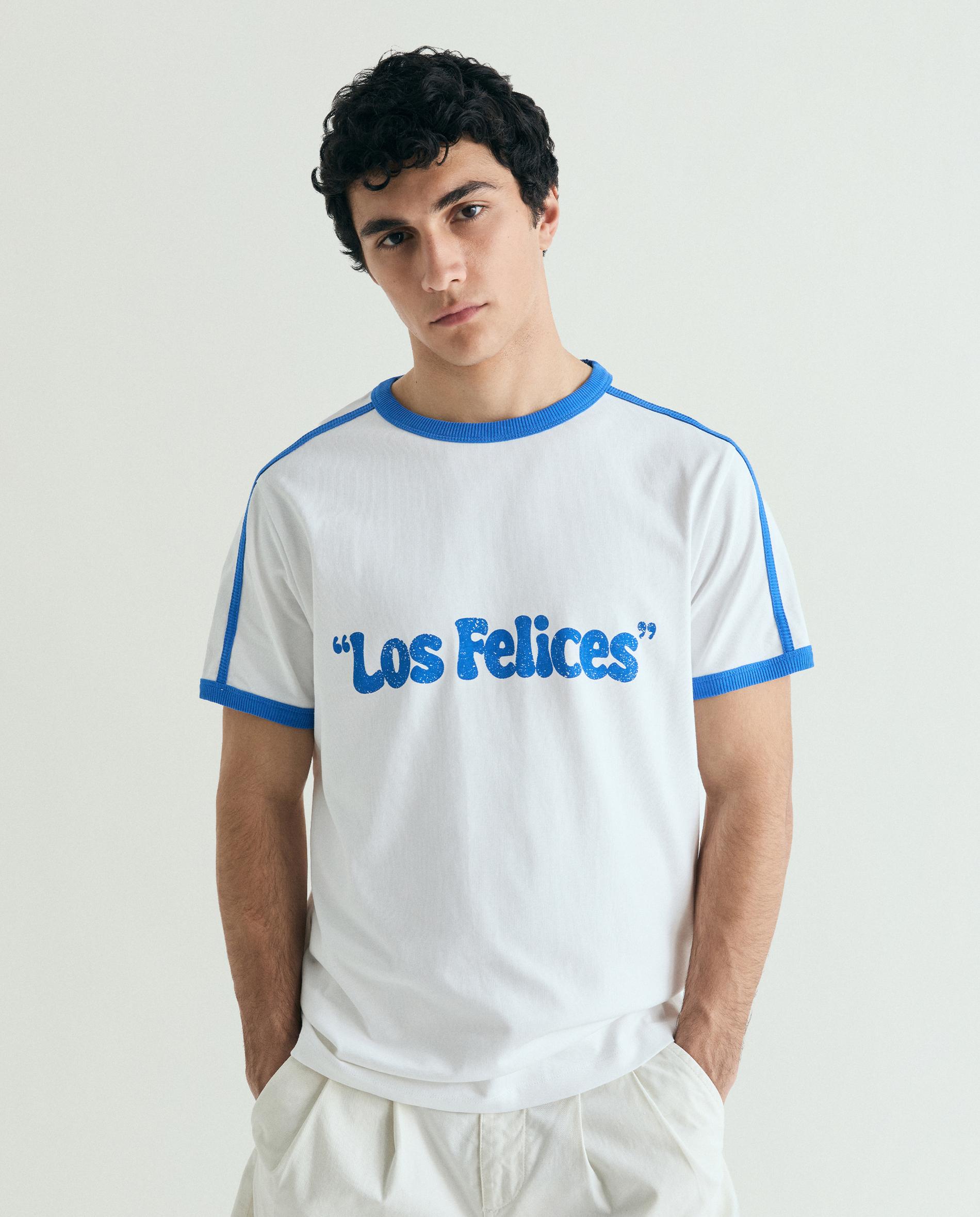 Scalpers - Camiseta de manga corta con contrastes y letrero frontal.