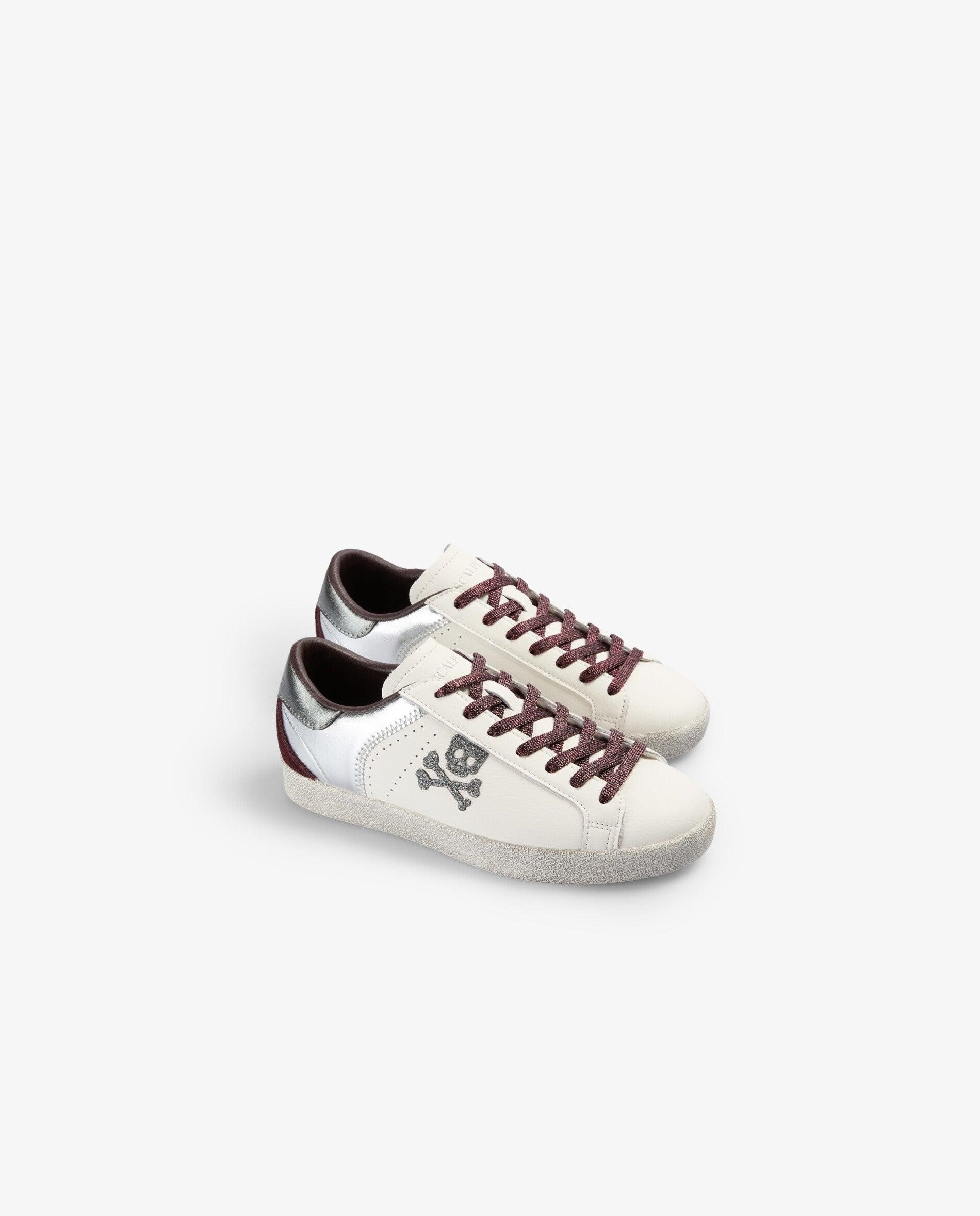 Zapatillas deportivas de niña con detalles metalizados a contraste - Scalpers - Plata Plata-2