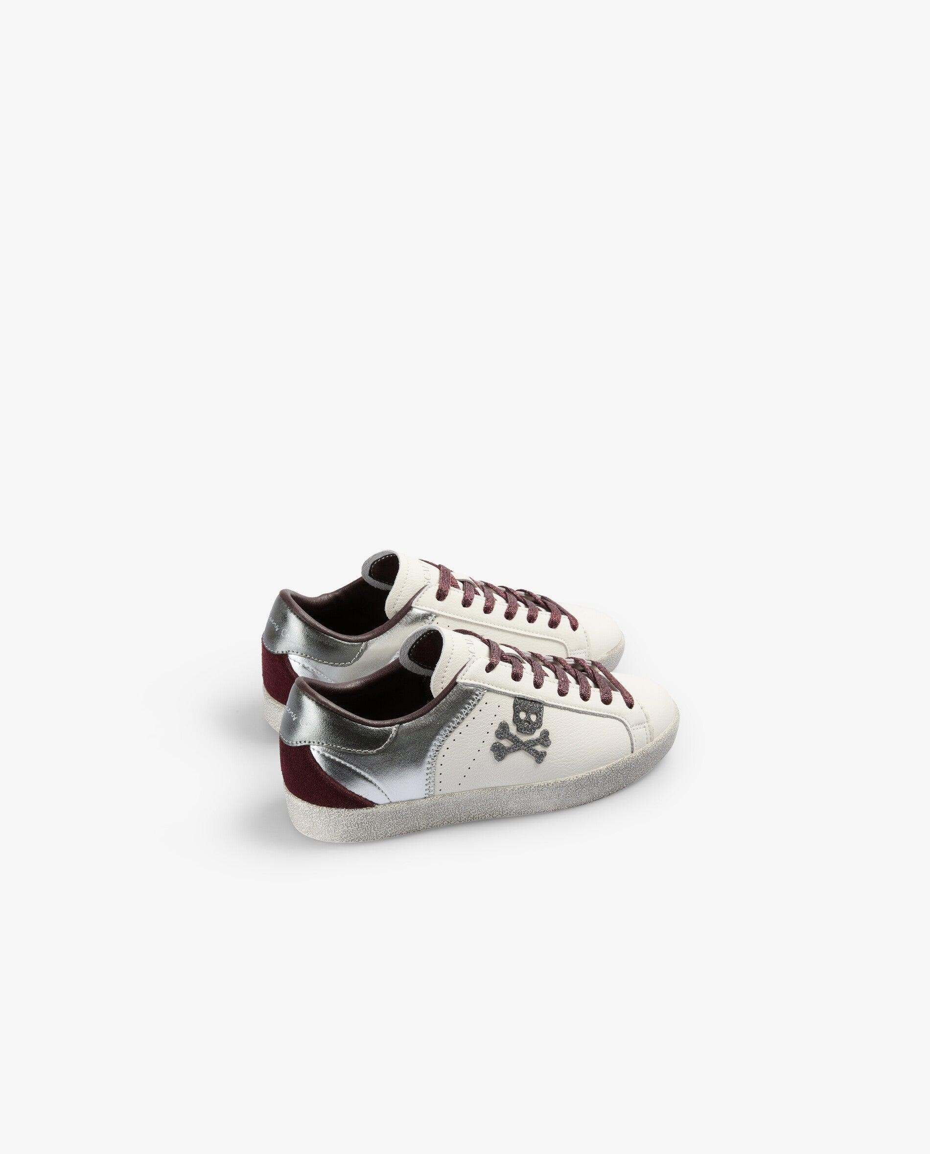 Zapatillas deportivas de niña con detalles metalizados a contraste - Scalpers - Plata Plata-3