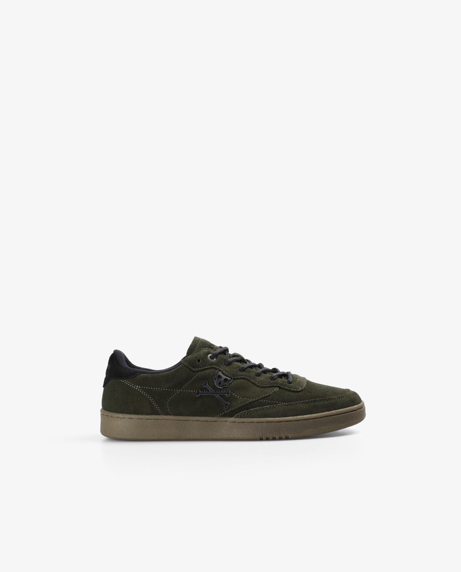 Deportivas de hombre de ante con cierre de cordones - Scalpers - Verde militar Verde militar-1