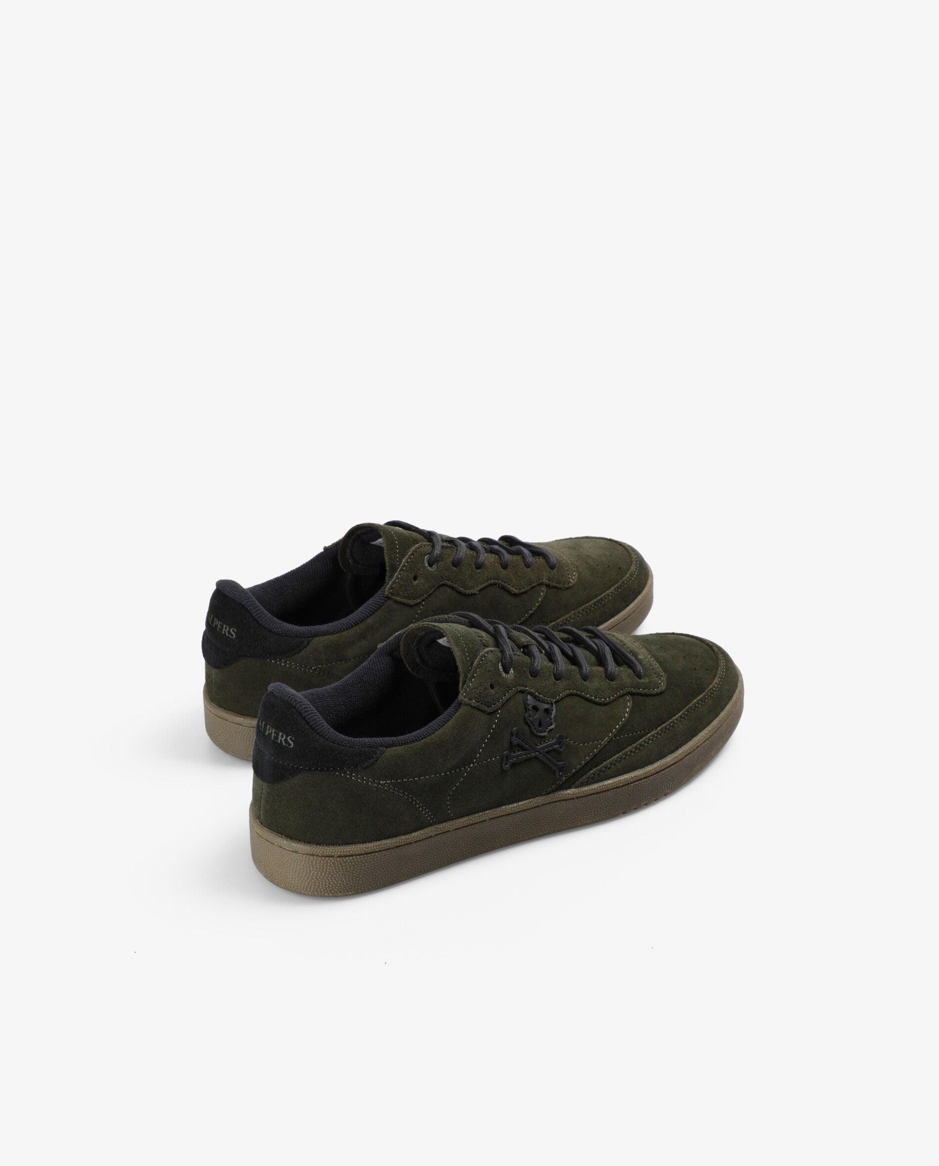 Deportivas de hombre de ante con cierre de cordones - Scalpers - Verde militar Verde militar-2