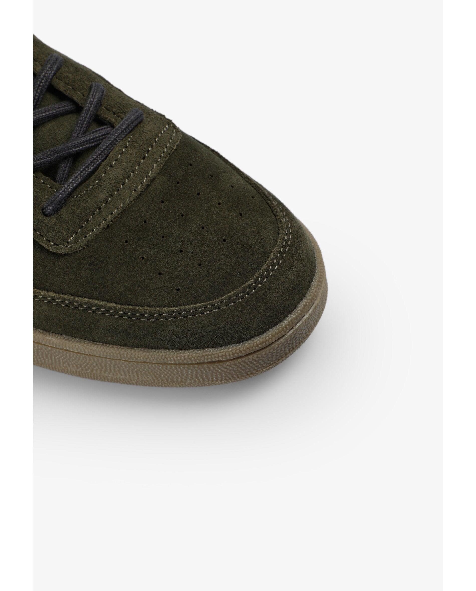 Deportivas de hombre de ante con cierre de cordones - Scalpers - Verde militar Verde militar-5