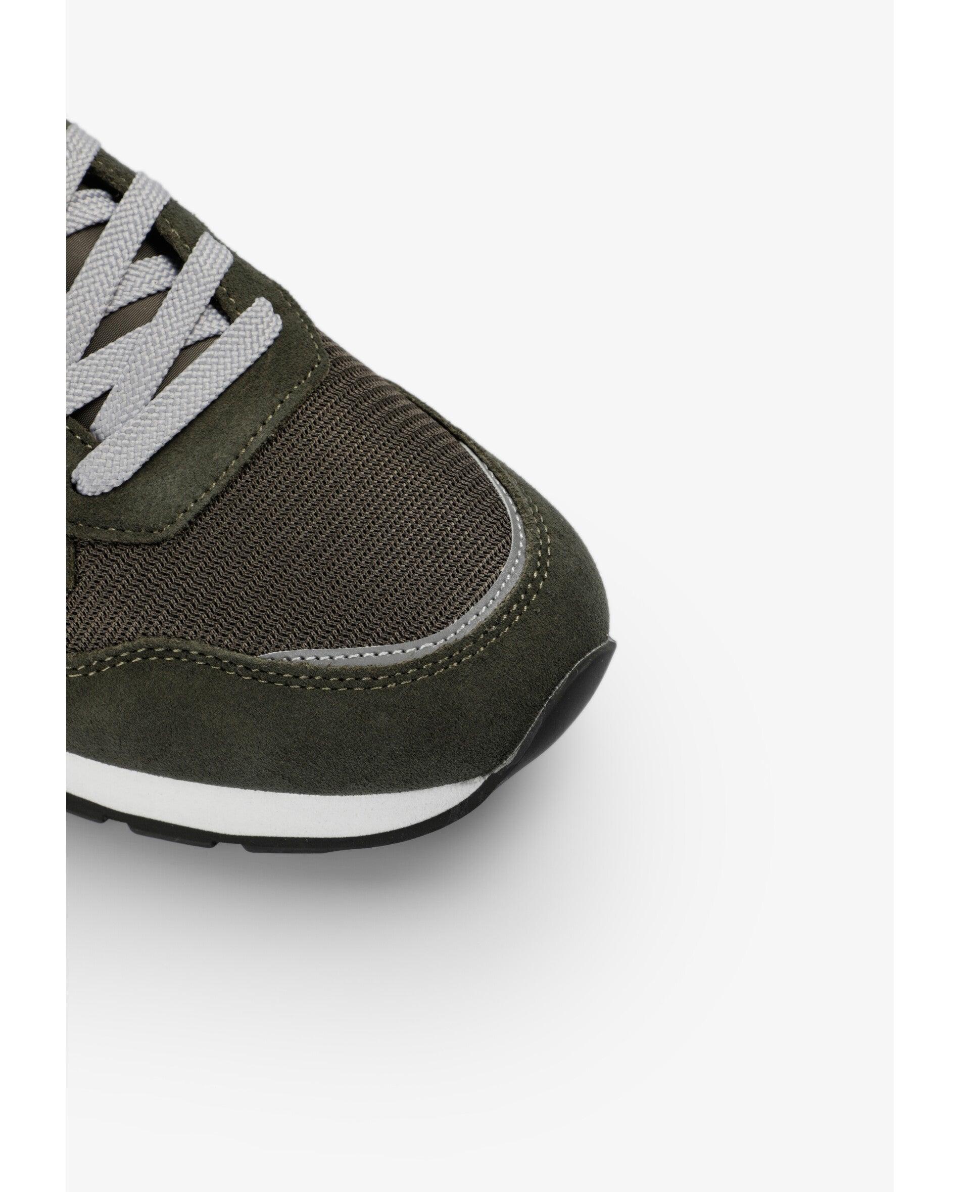 Zapatillas vintage de hombre en ante y malla - Scalpers - Verde militar Verde militar-5