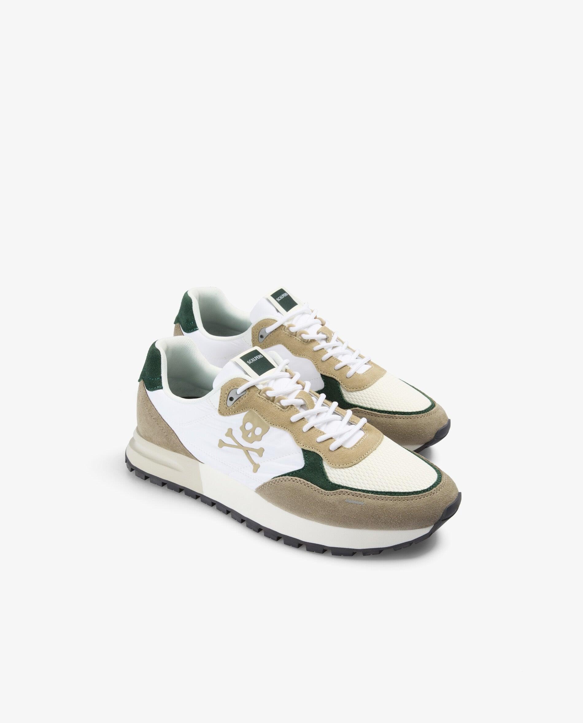 Zapatillas retro de hombre combinadas con suela dentada - Scalpers - Verde oscuro Verde oscuro-3