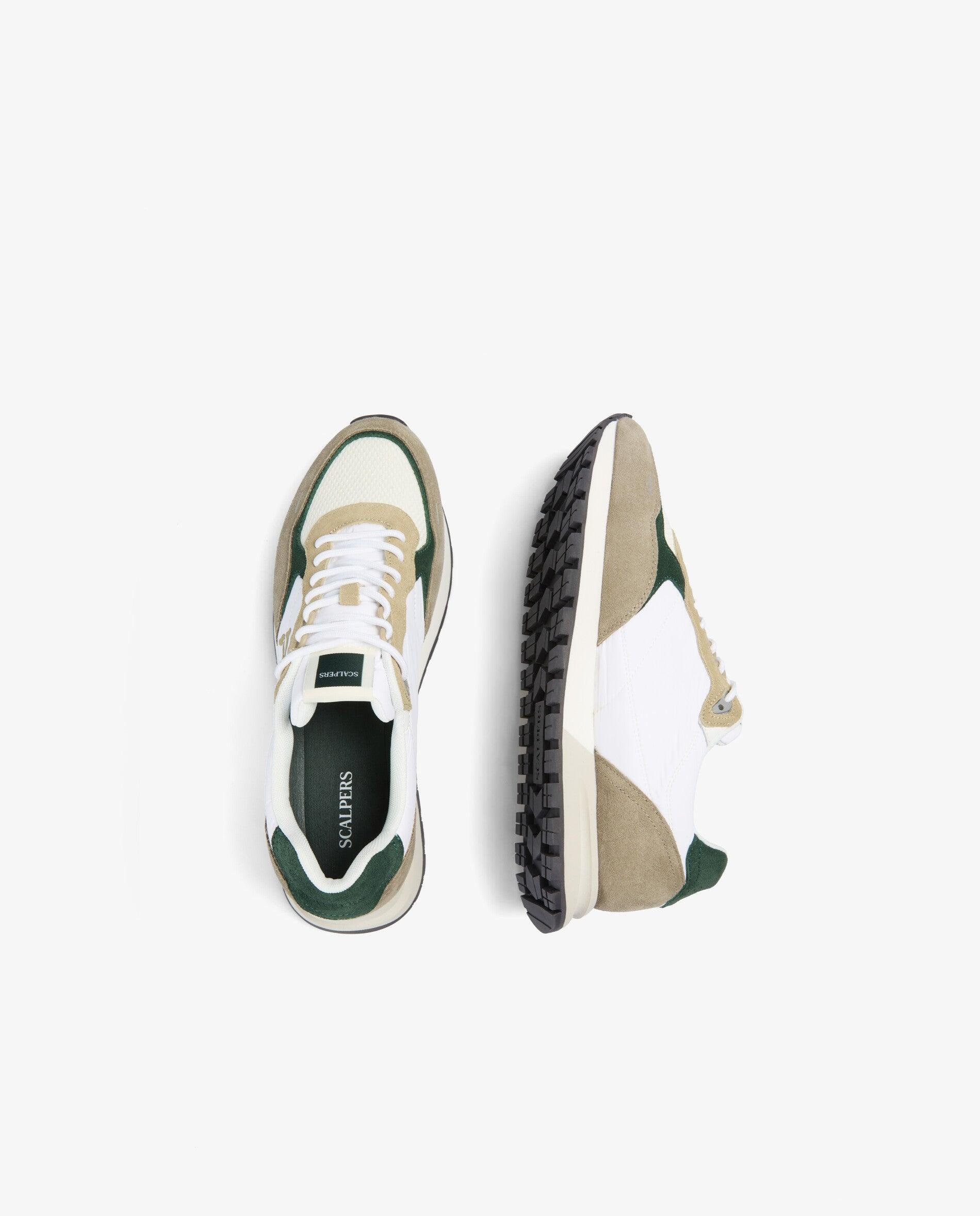 Zapatillas retro de hombre combinadas con suela dentada - Scalpers - Verde oscuro Verde oscuro-8