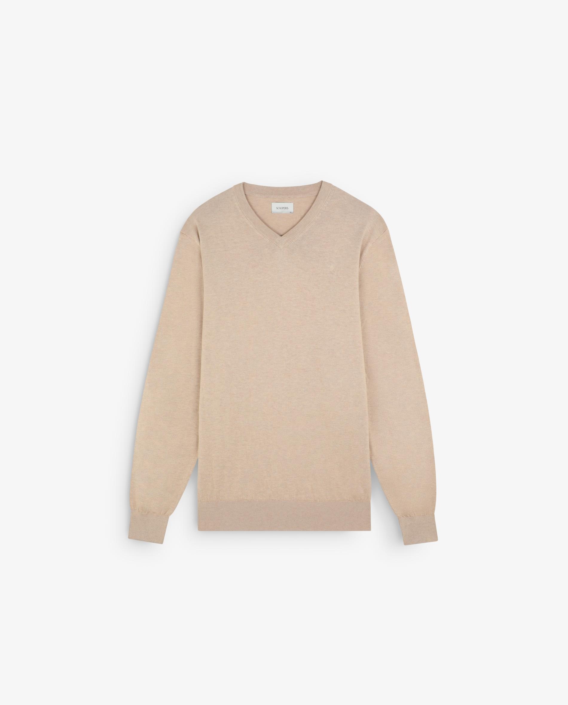 Scalpers - Jersey de hombre con cuello de pico y calavera bordada a tono.