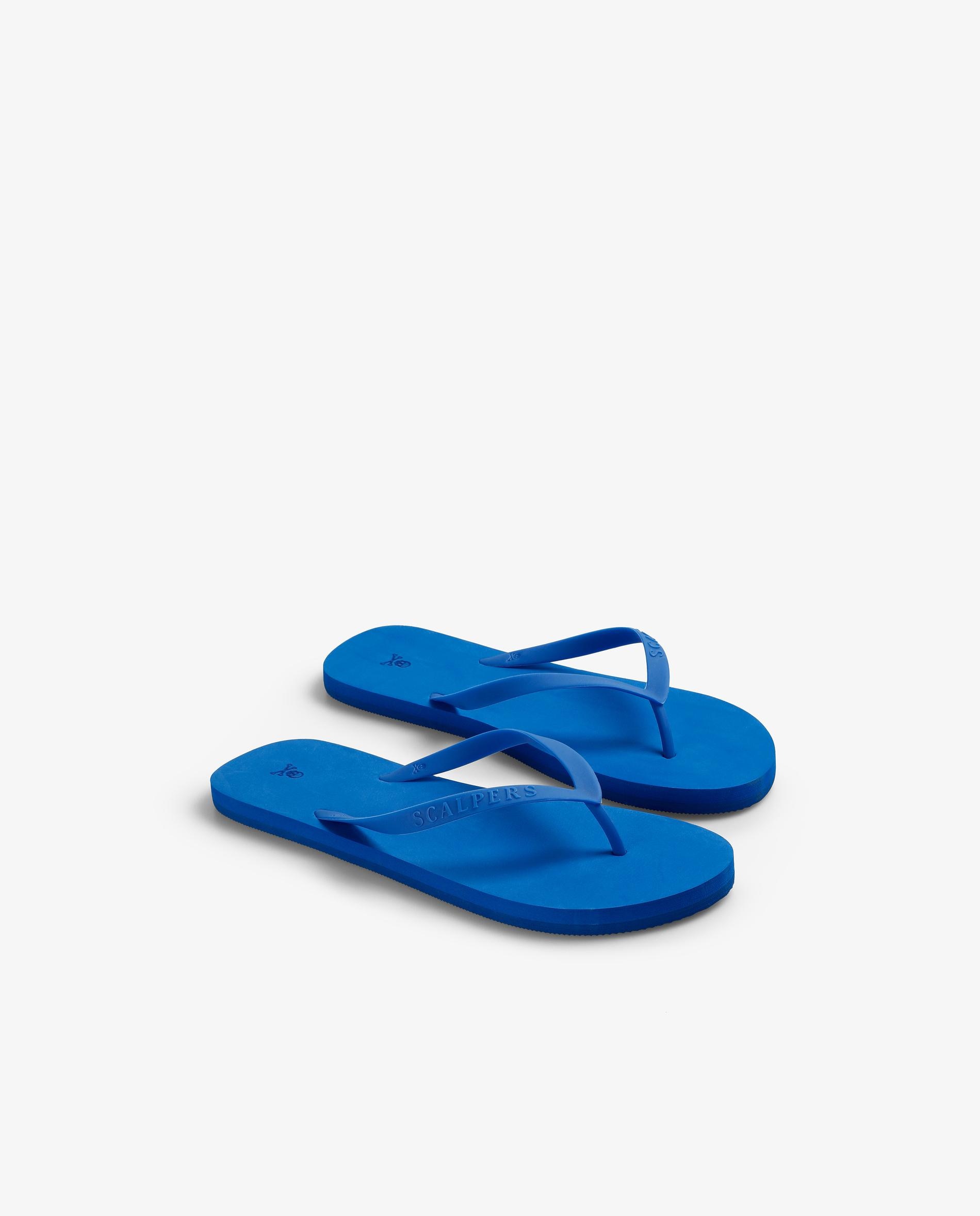 Chanclas de hombre tipo flip-flop con logo en relieve - Scalpers - Azul Azul-3