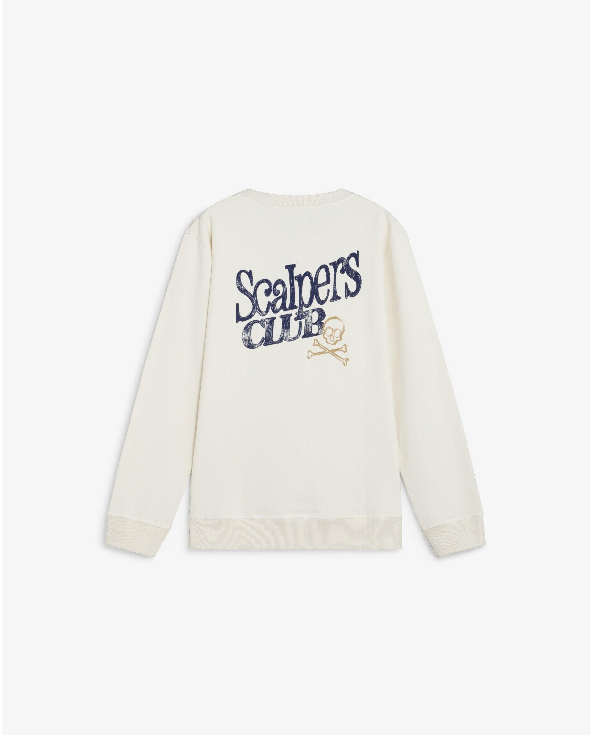 Sudadera de hombre con cuello redondo y estampado trasero - Scalpers - Crema Crema-2