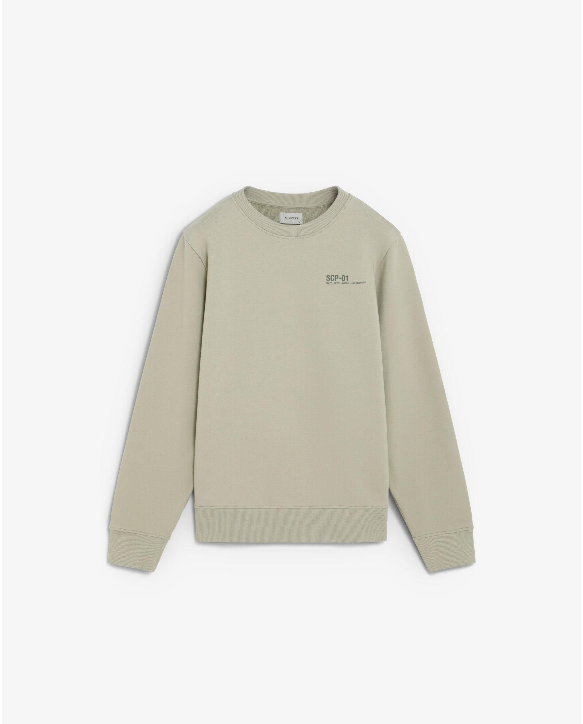 Sudadera de hombre de algodón con cuello redondo y acabados en rib - Scalpers - Beige Beige-7