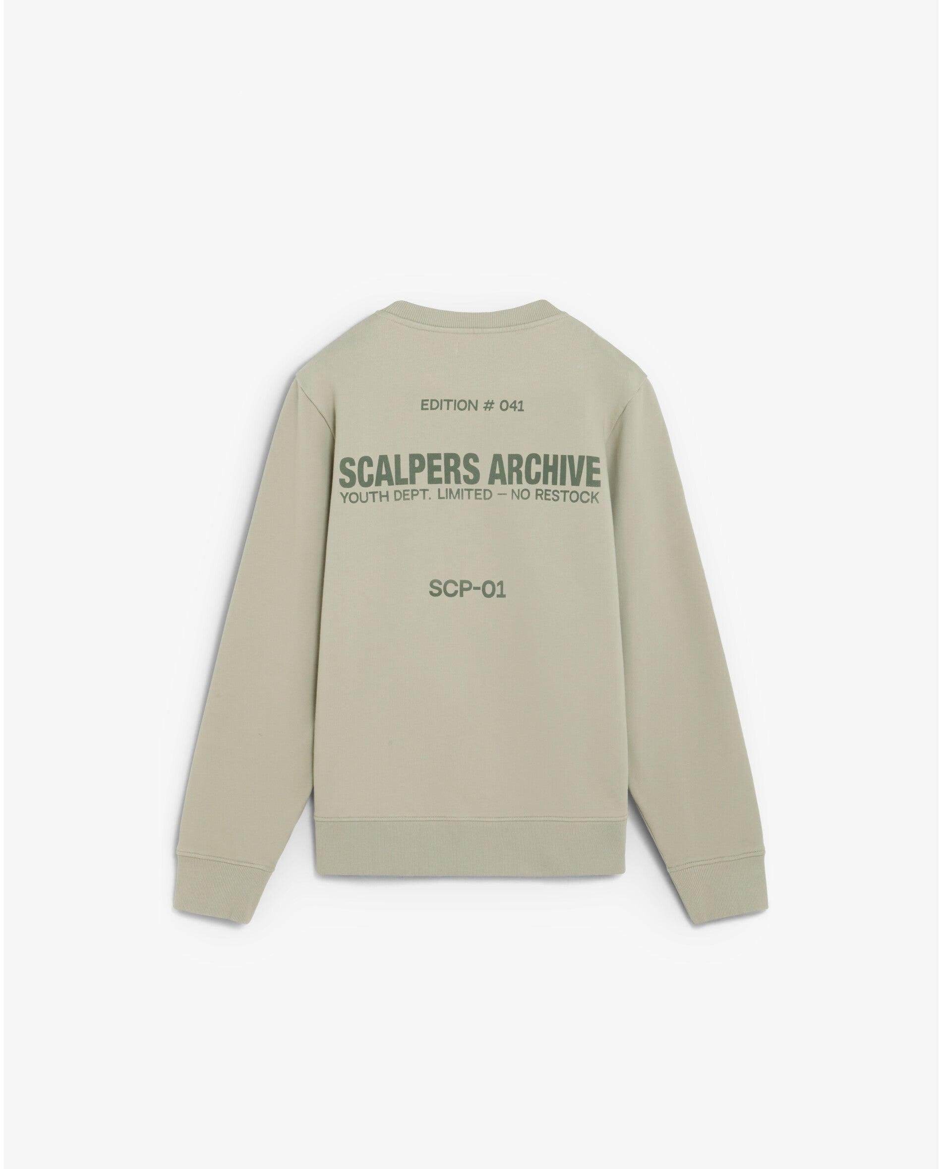 Sudadera de hombre de algodón con cuello redondo y acabados en rib - Scalpers - Beige Beige-6