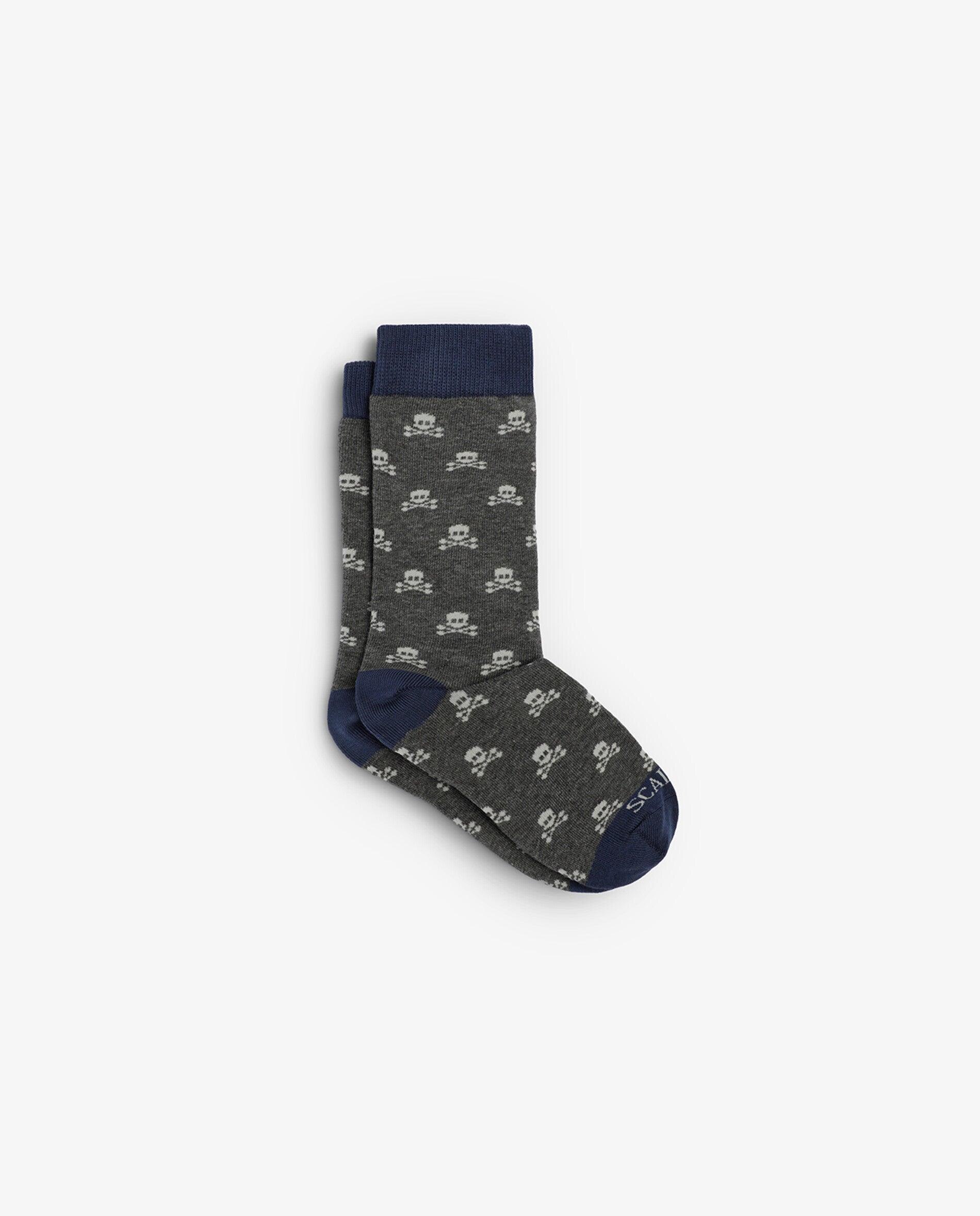 Calcetines cortos de niño con estampado de calaveras - Scalpers - Gris Gris-1