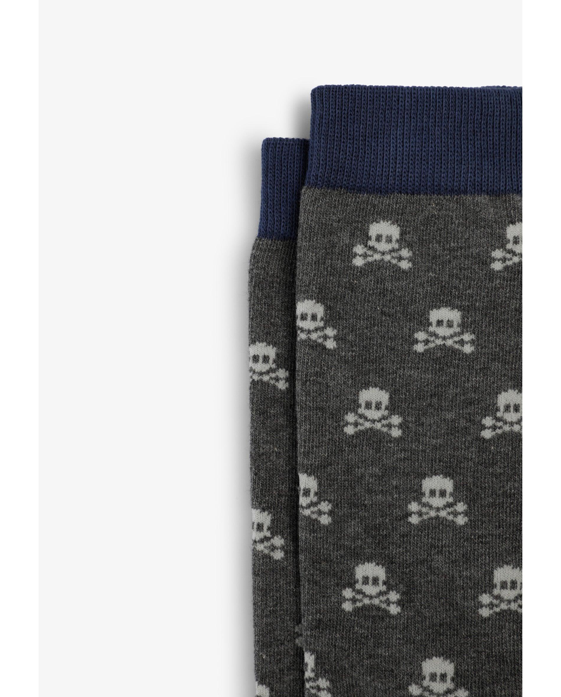 Calcetines cortos de niño con estampado de calaveras - Scalpers - Gris Gris-3
