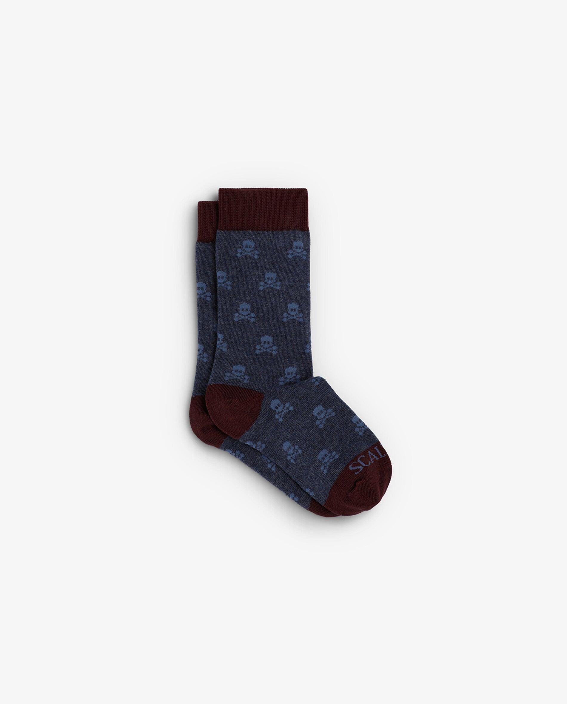 Calcetines cortos de niño con estampado de calaveras - Scalpers - Azul oscuro Azul oscuro-1