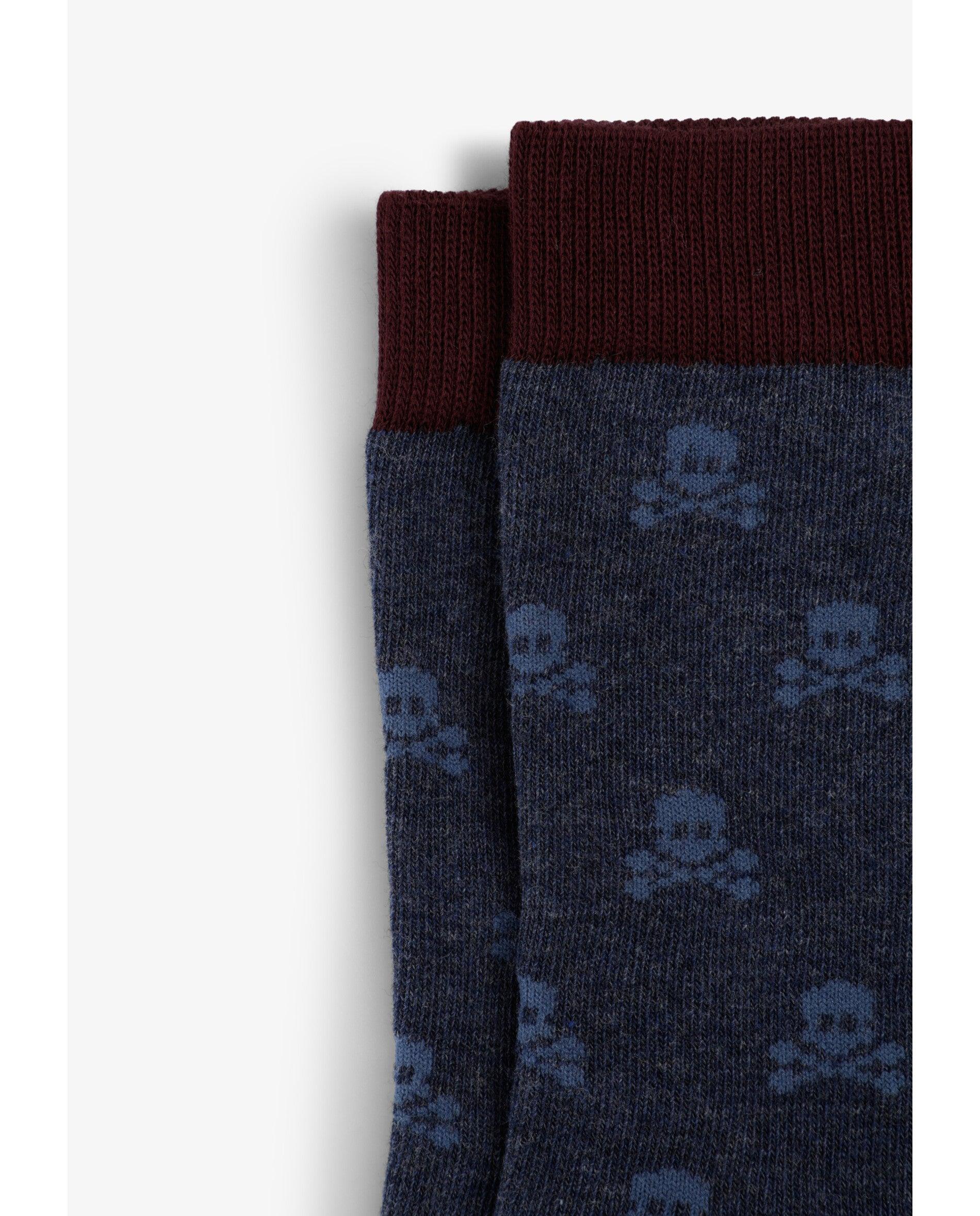 Calcetines cortos de niño con estampado de calaveras - Scalpers - Azul oscuro Azul oscuro-3