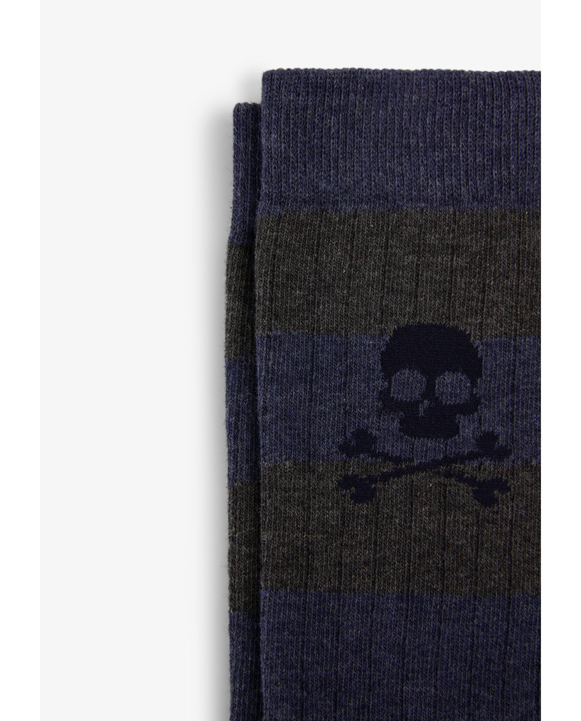 Calcetines de niño de caña media con estampado de rayas - Scalpers - Azul oscuro Azul oscuro-3