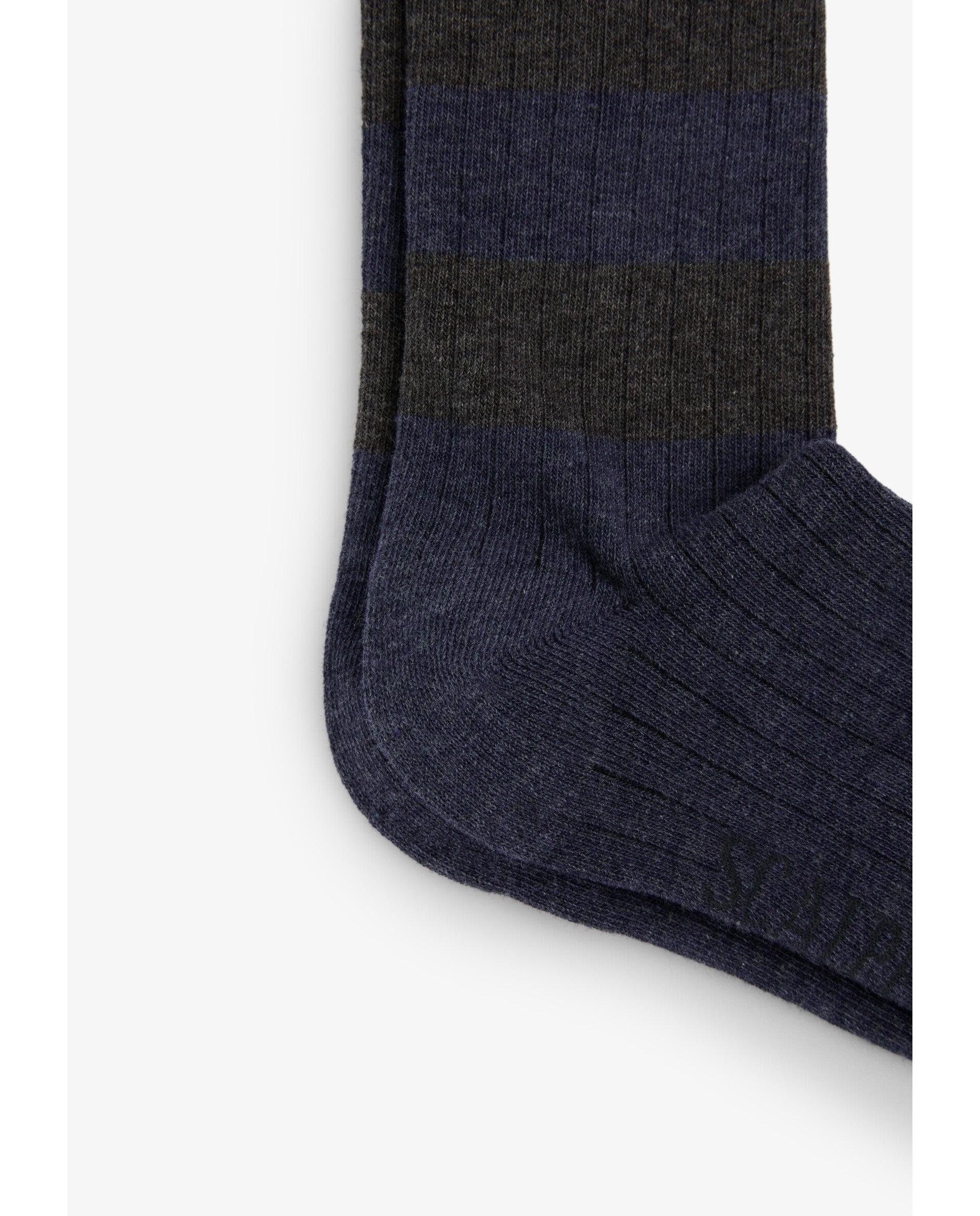 Calcetines de niño de caña media con estampado de rayas - Scalpers - Azul oscuro Azul oscuro-2