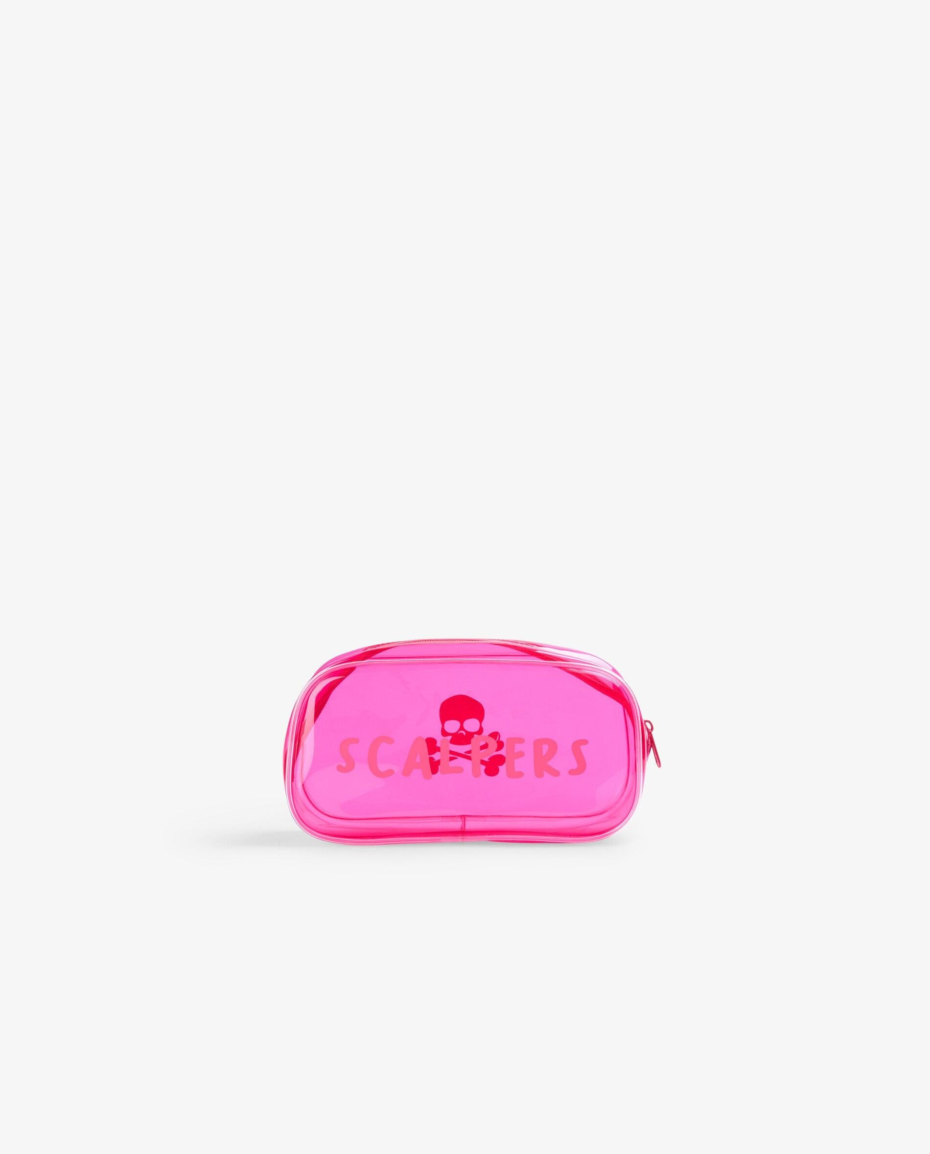 Neceser de niña transparente con cremallera - Scalpers - Rosa Rosa-1