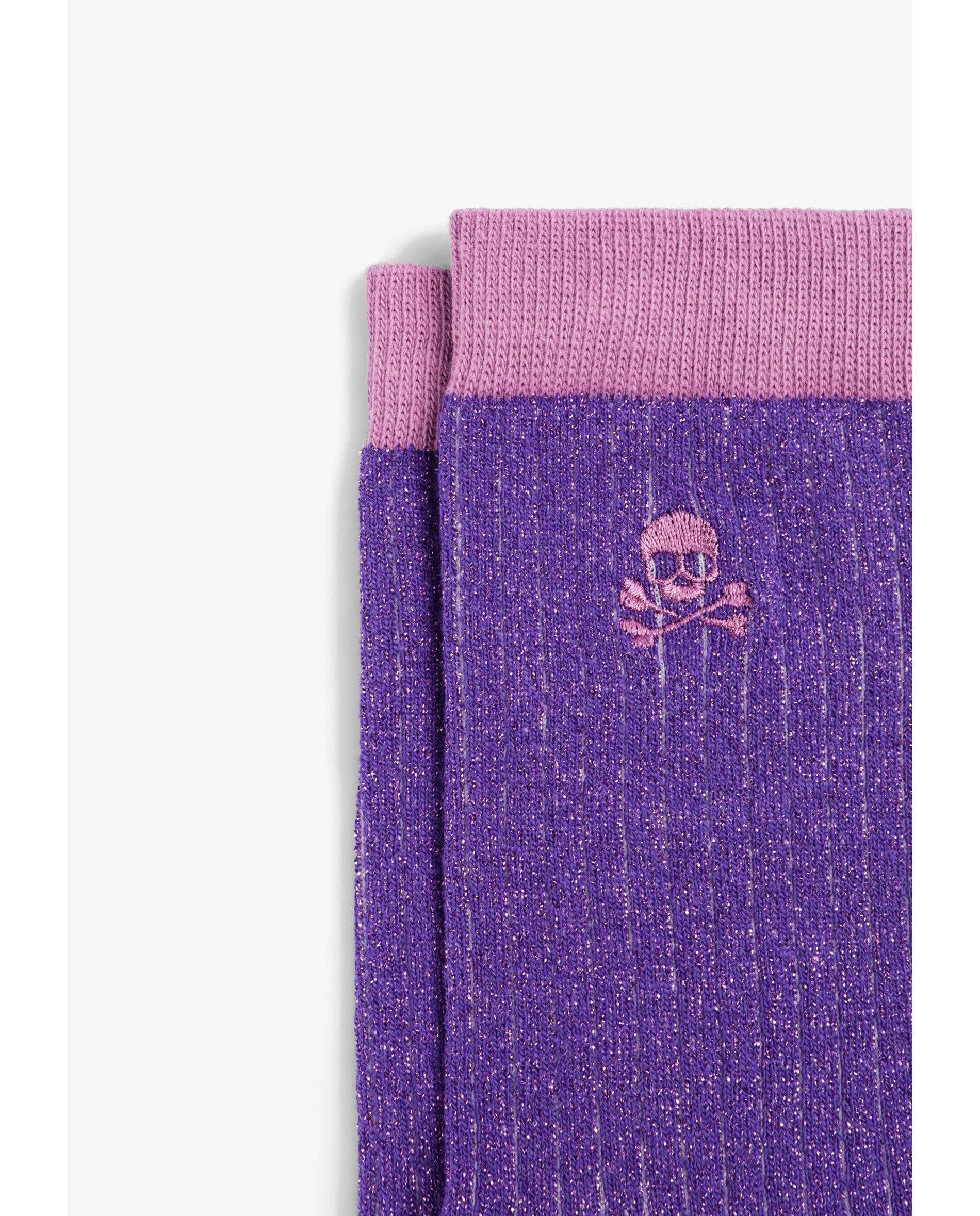 Calcetines de niña de caña media con puntera y talón a contraste - Scalpers - Purpura Purpura-3