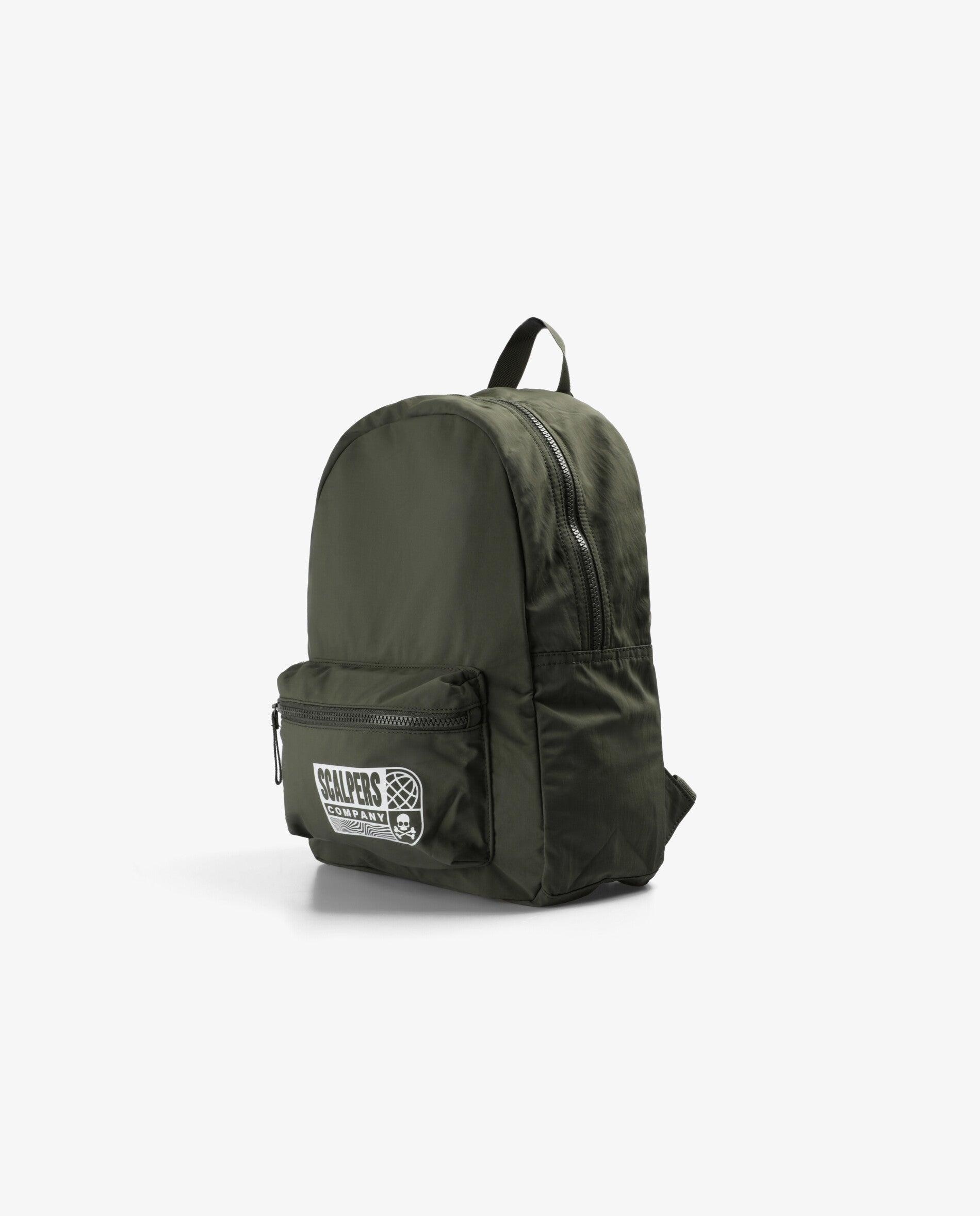 Mochila de niño en tejido resistente con bolsillo delantero - Scalpers - Verde militar Verde militar-2