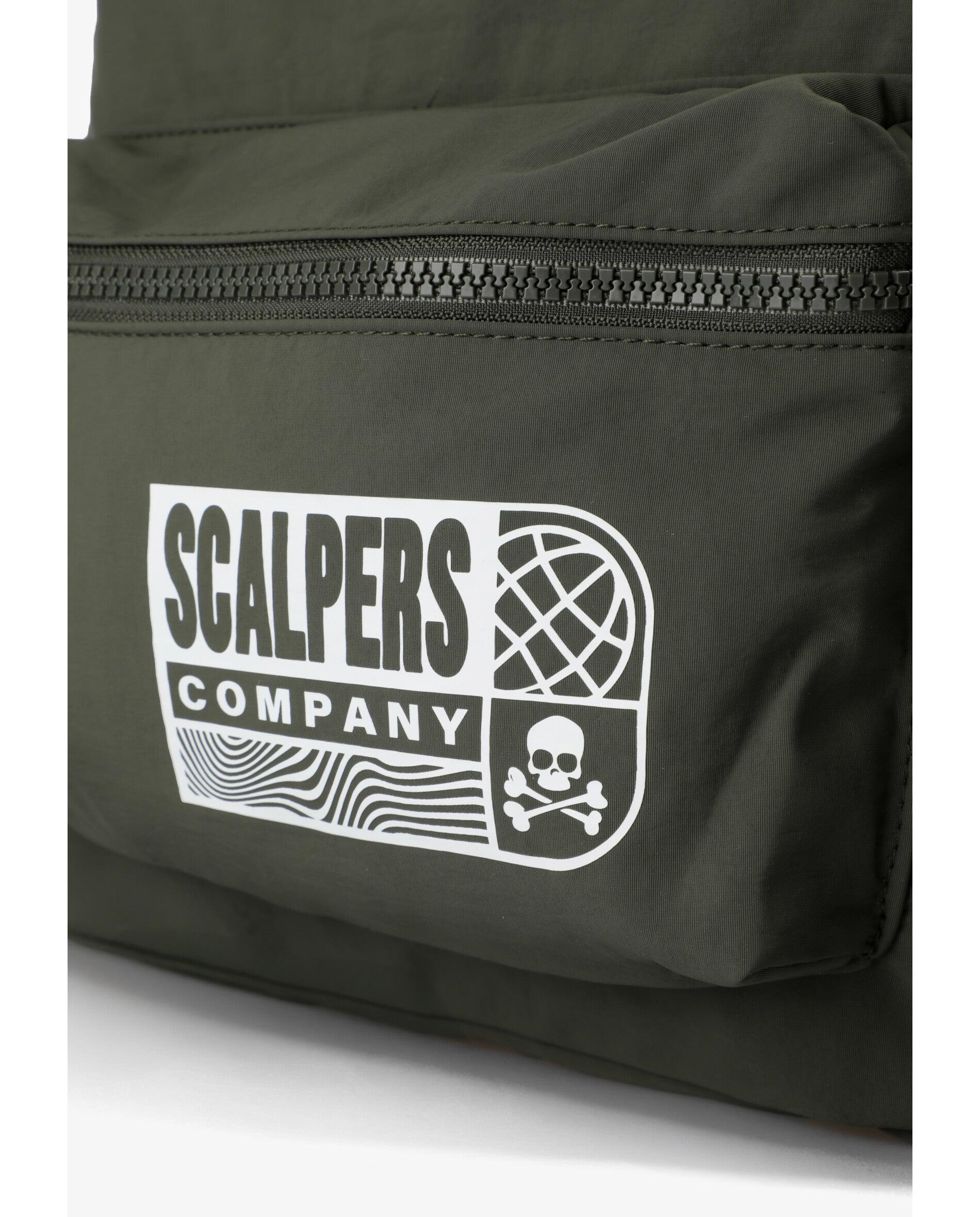 Mochila de niño en tejido resistente con bolsillo delantero - Scalpers - Verde militar Verde militar-4