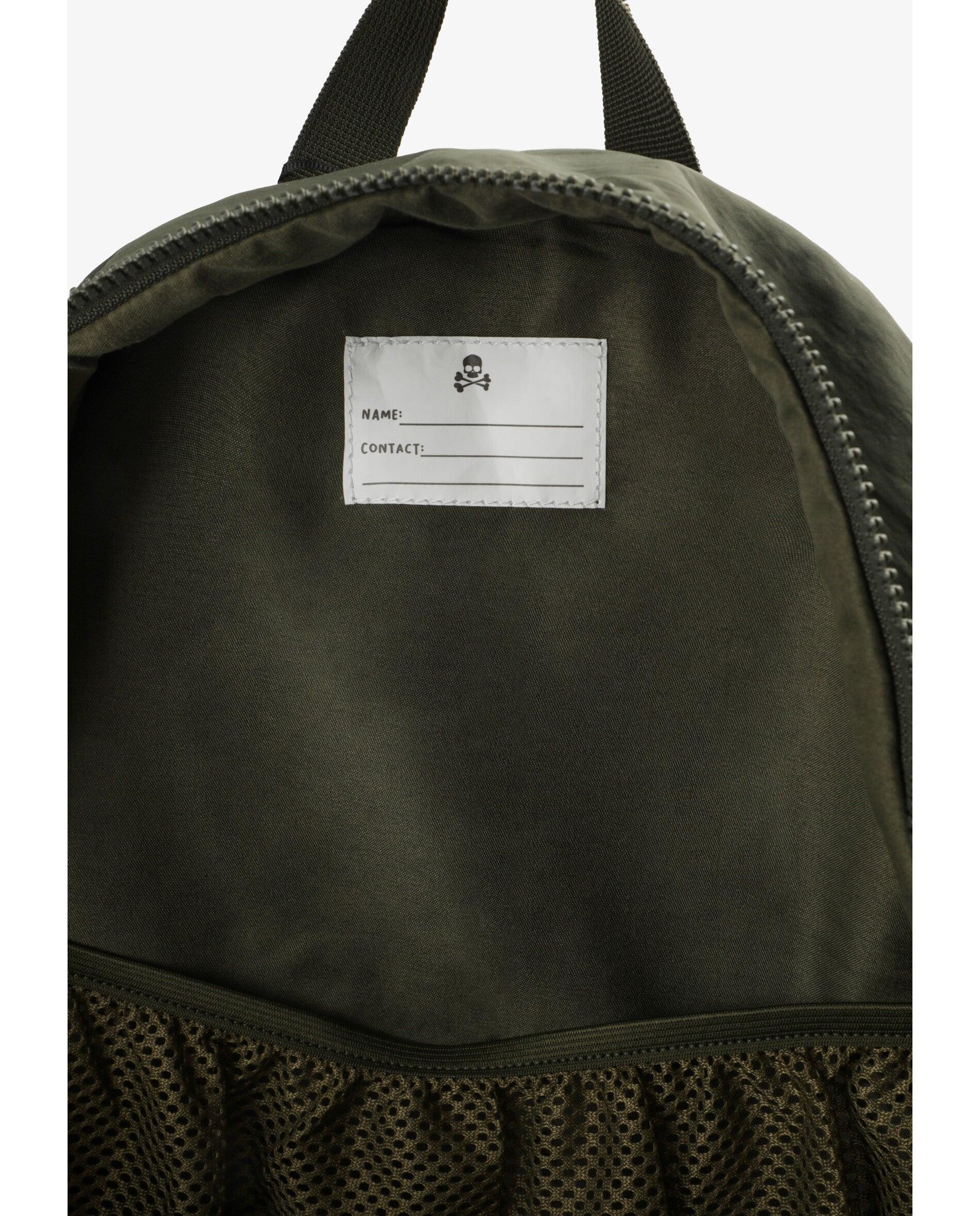 Mochila de niño en tejido resistente con bolsillo delantero - Scalpers - Verde militar Verde militar-6